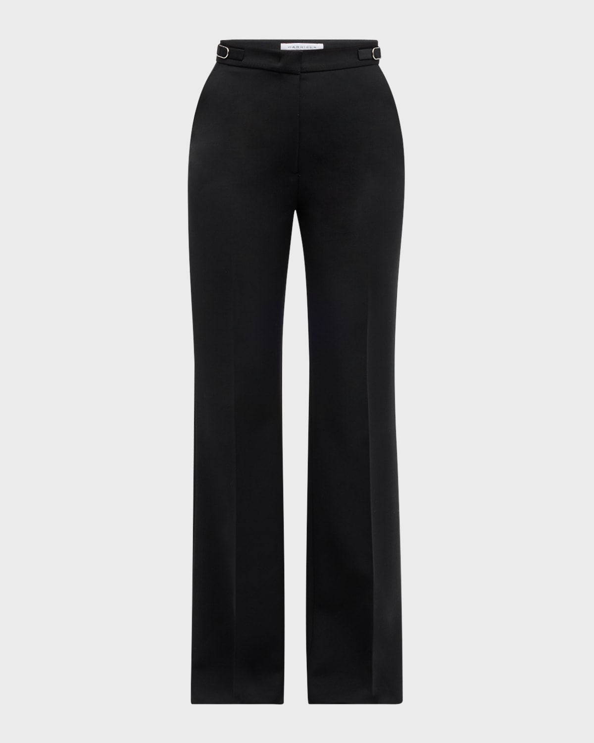 Gabriela Hearst Vesta Wide-leg Pants With Belted Detail In Black