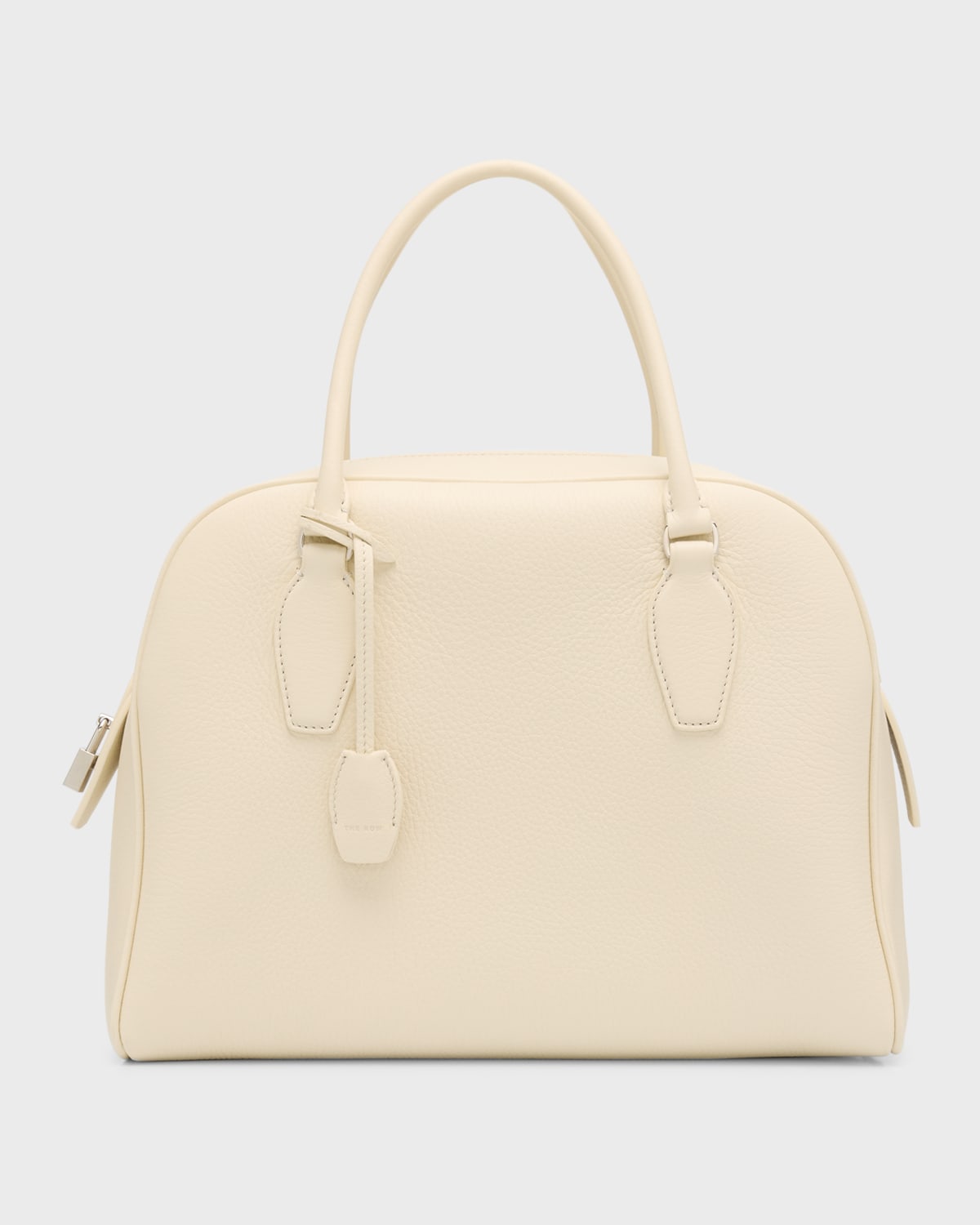 The Row India 12 Top-handle Bag In Deerskin Leather In Ivory