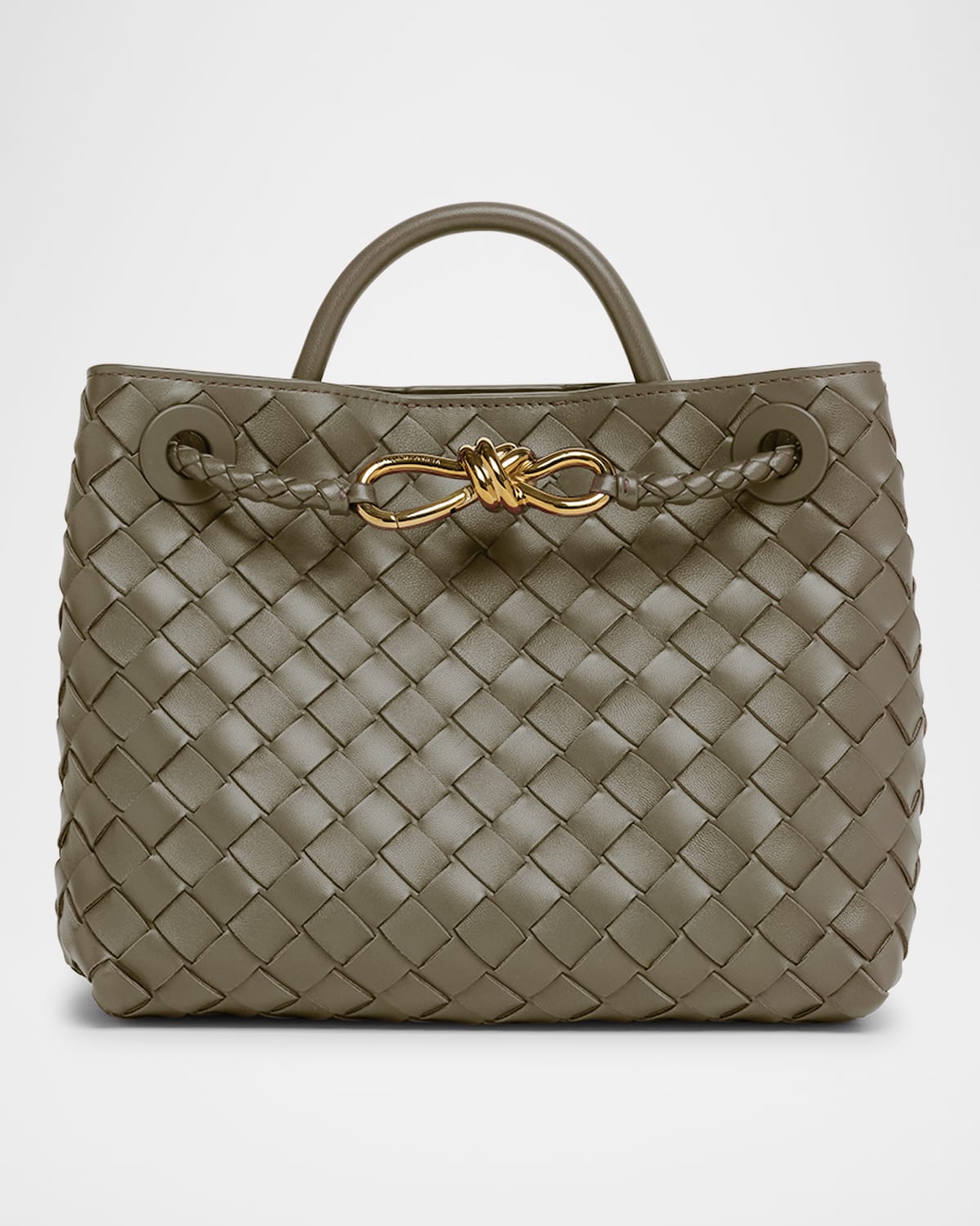 Bottega Veneta Small Andiamo Intrecciato Leather Top Handle Bag