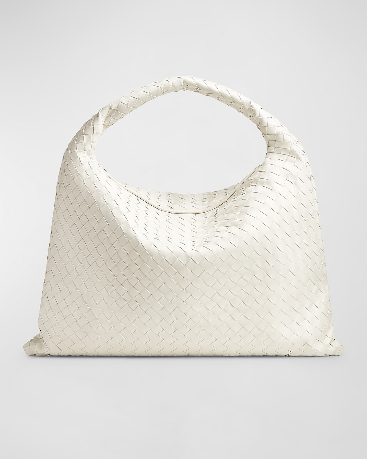 Bottega Veneta Large Hop Bag In White-m Brass