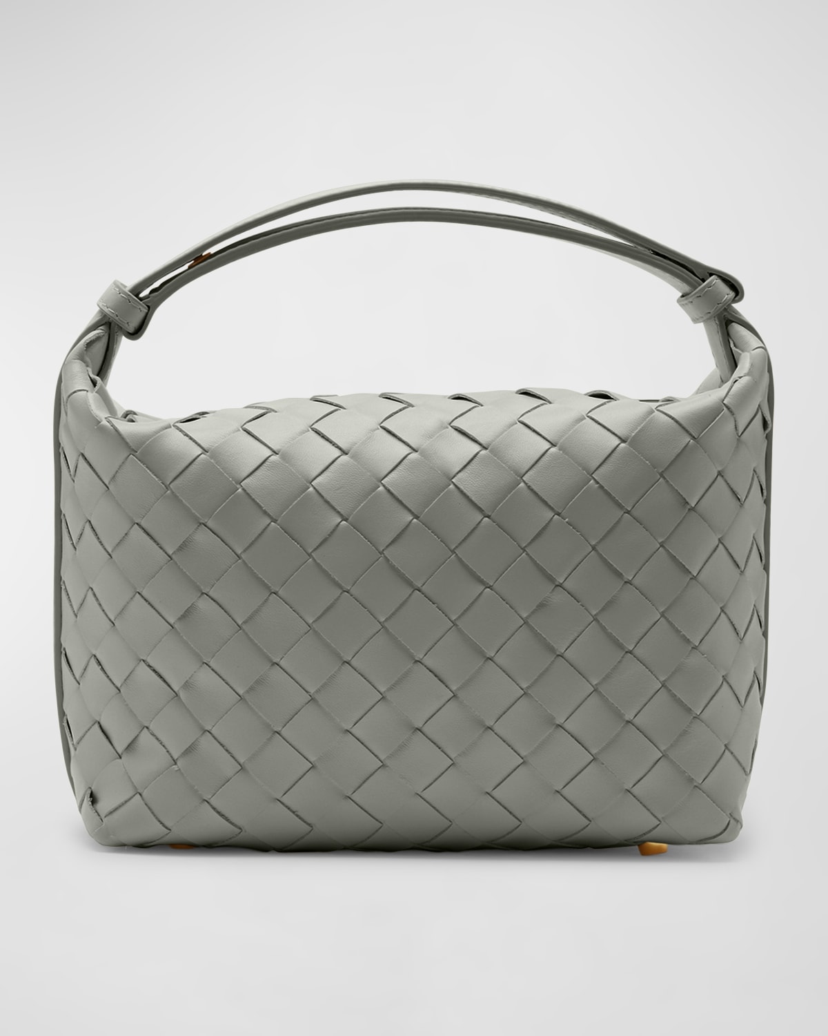 Bottega Veneta Women's Mini Wallace Intrecciato Leather Shoulder Bag In Agate Grey