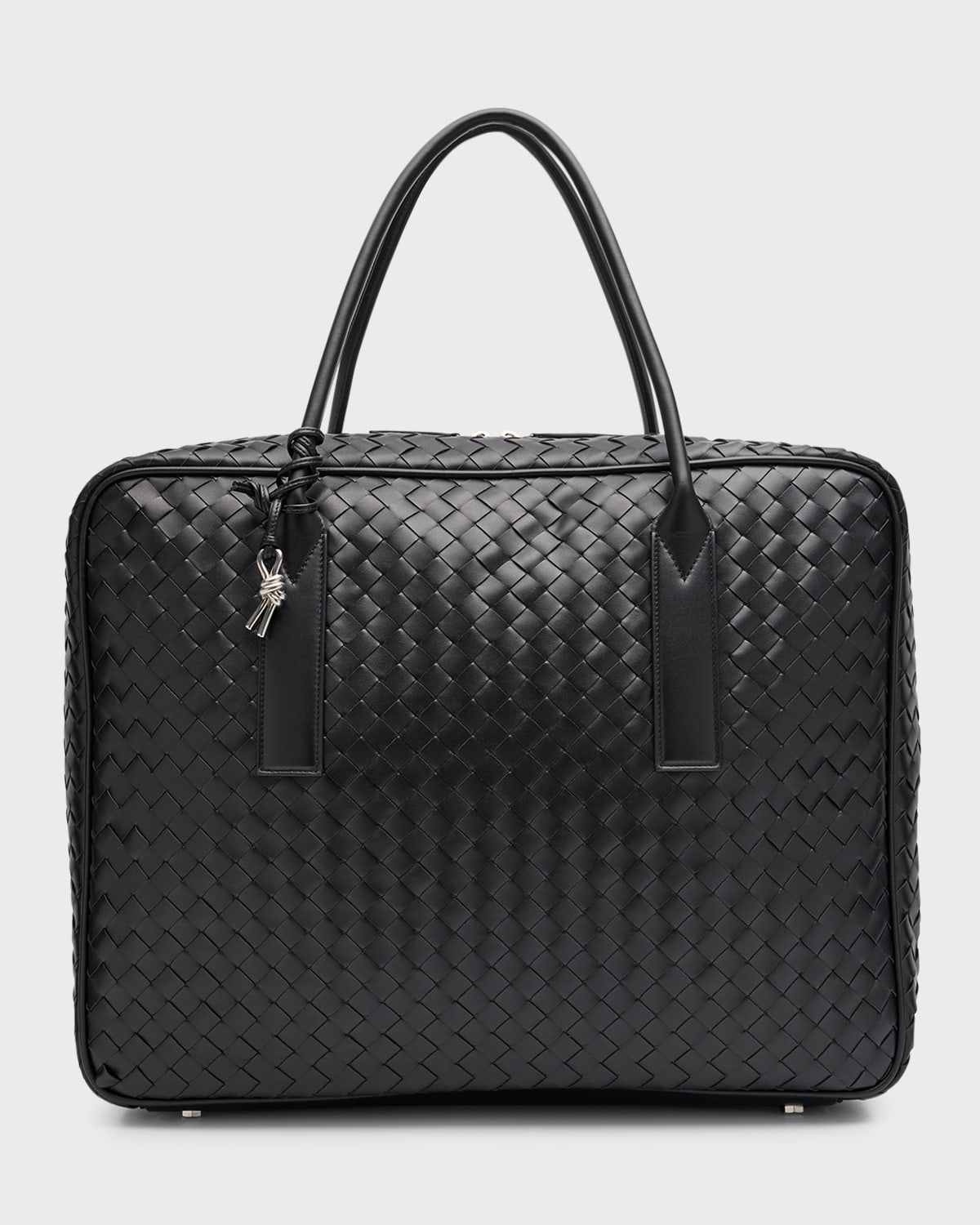 Shop Bottega Veneta Getaway Large Weekender In 8803 Black-silver