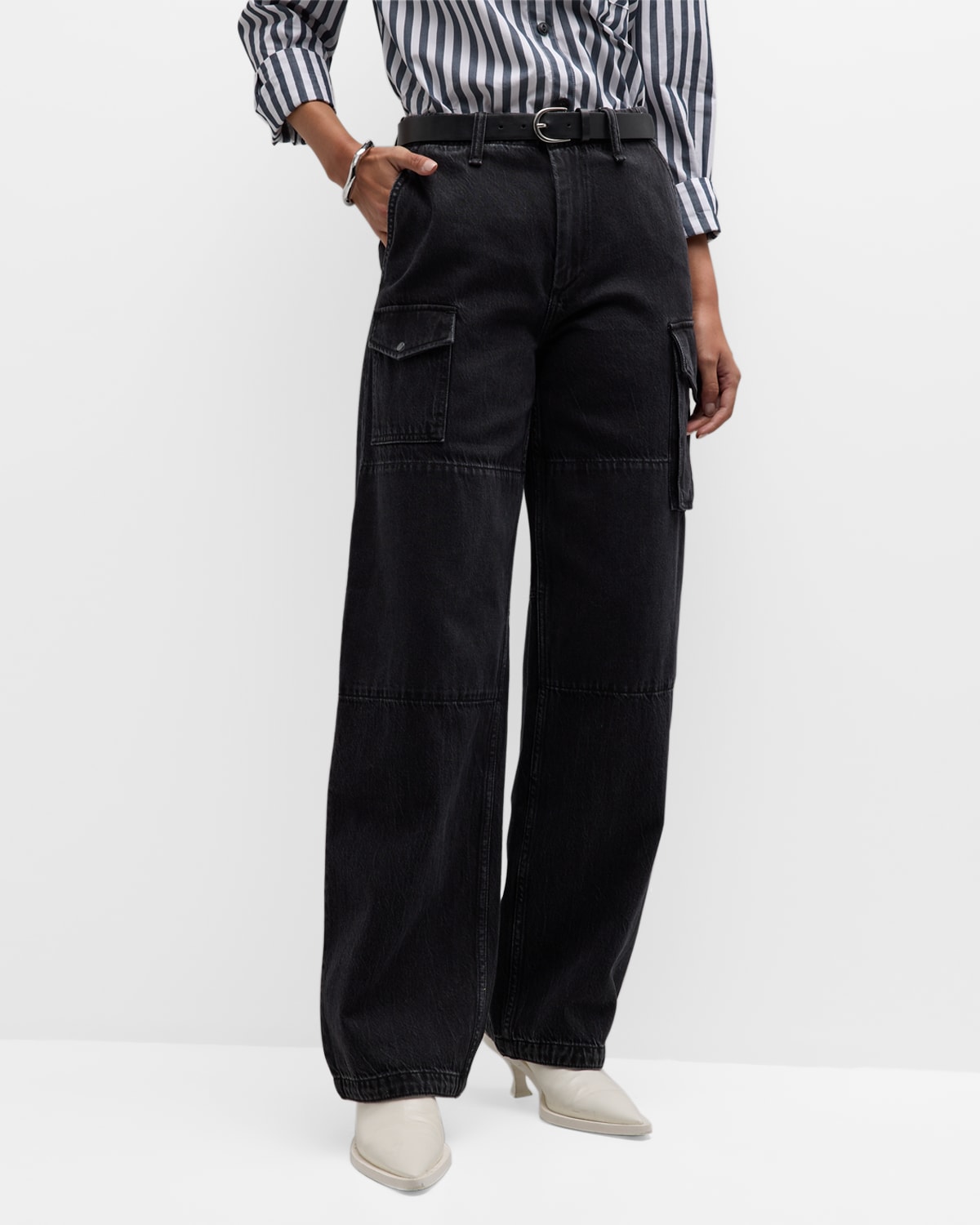 Rag & Bone Featherweight Nora Mid-rise Cargo Jeans In Roya