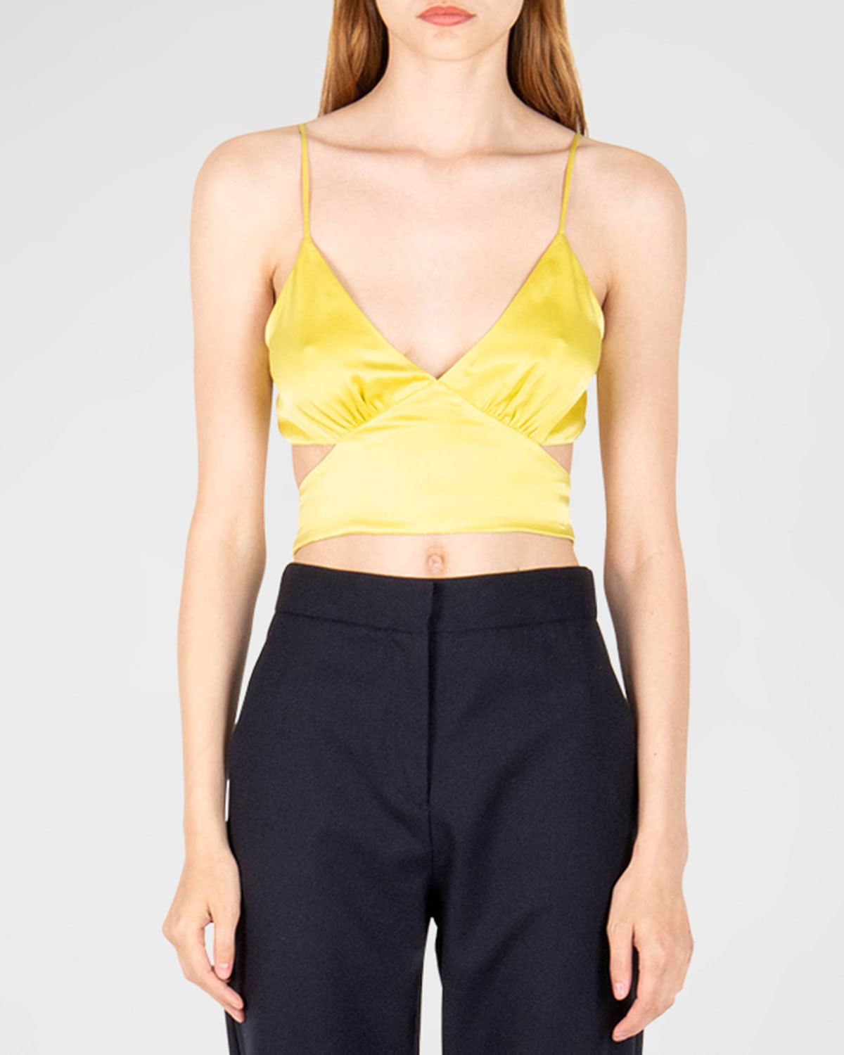 Shop Secret Mission Amy Silk Tank Top In Yellow