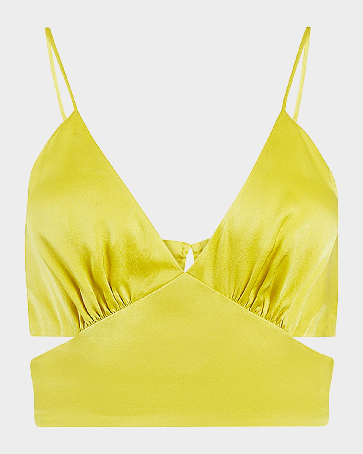 Secret Mission Amy Silk Tank Top In Yellow