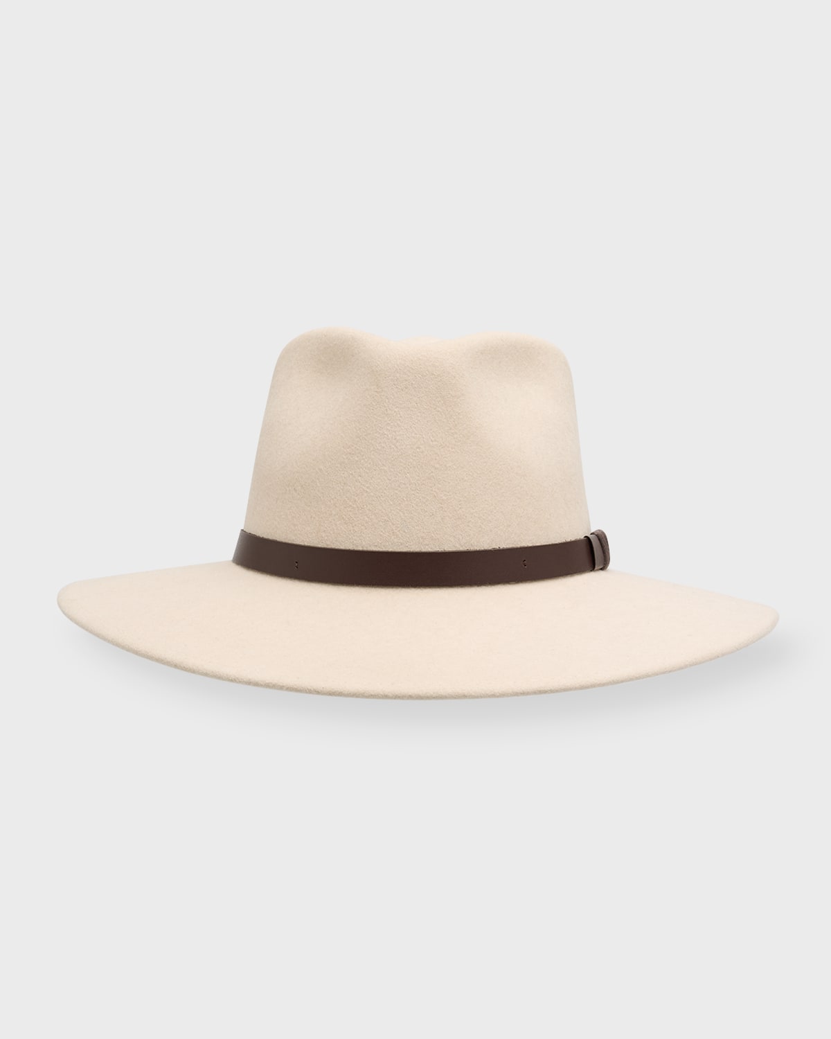Sensi Studio Dundee Felt Cowboy Hat With Riveted Band In Khaki Unique