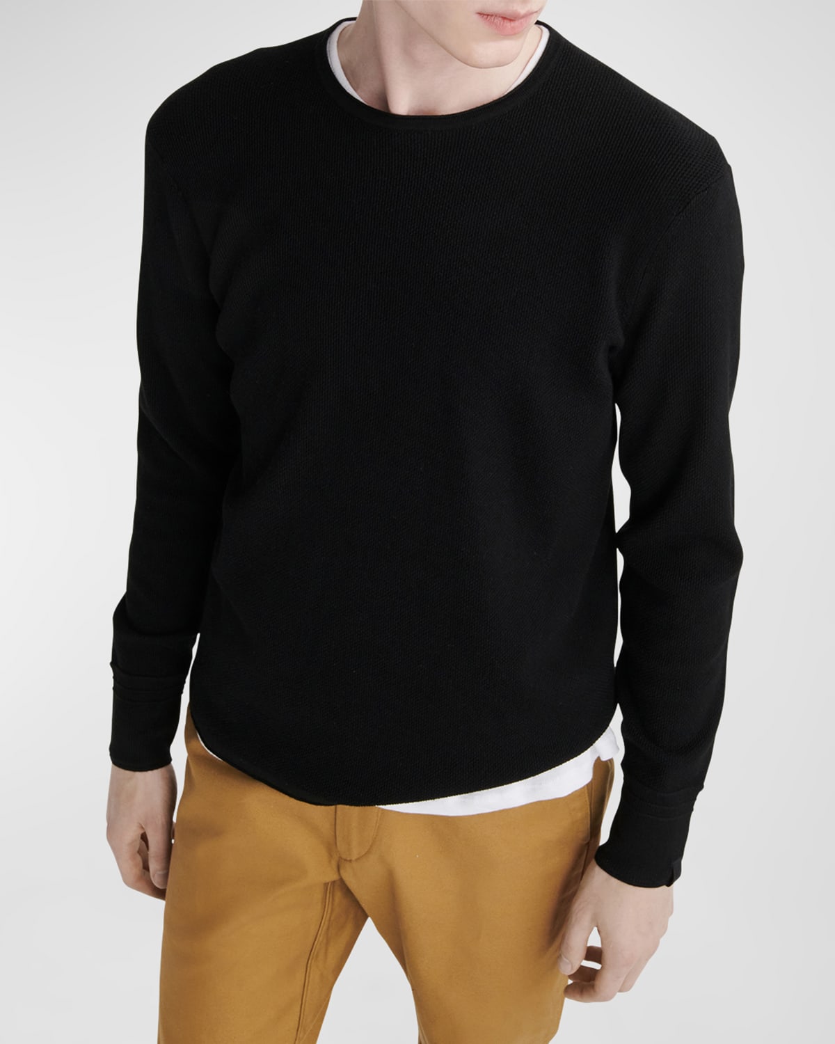 Rag & Bone Matrin Wool Blend Crewneck Sweater In Black