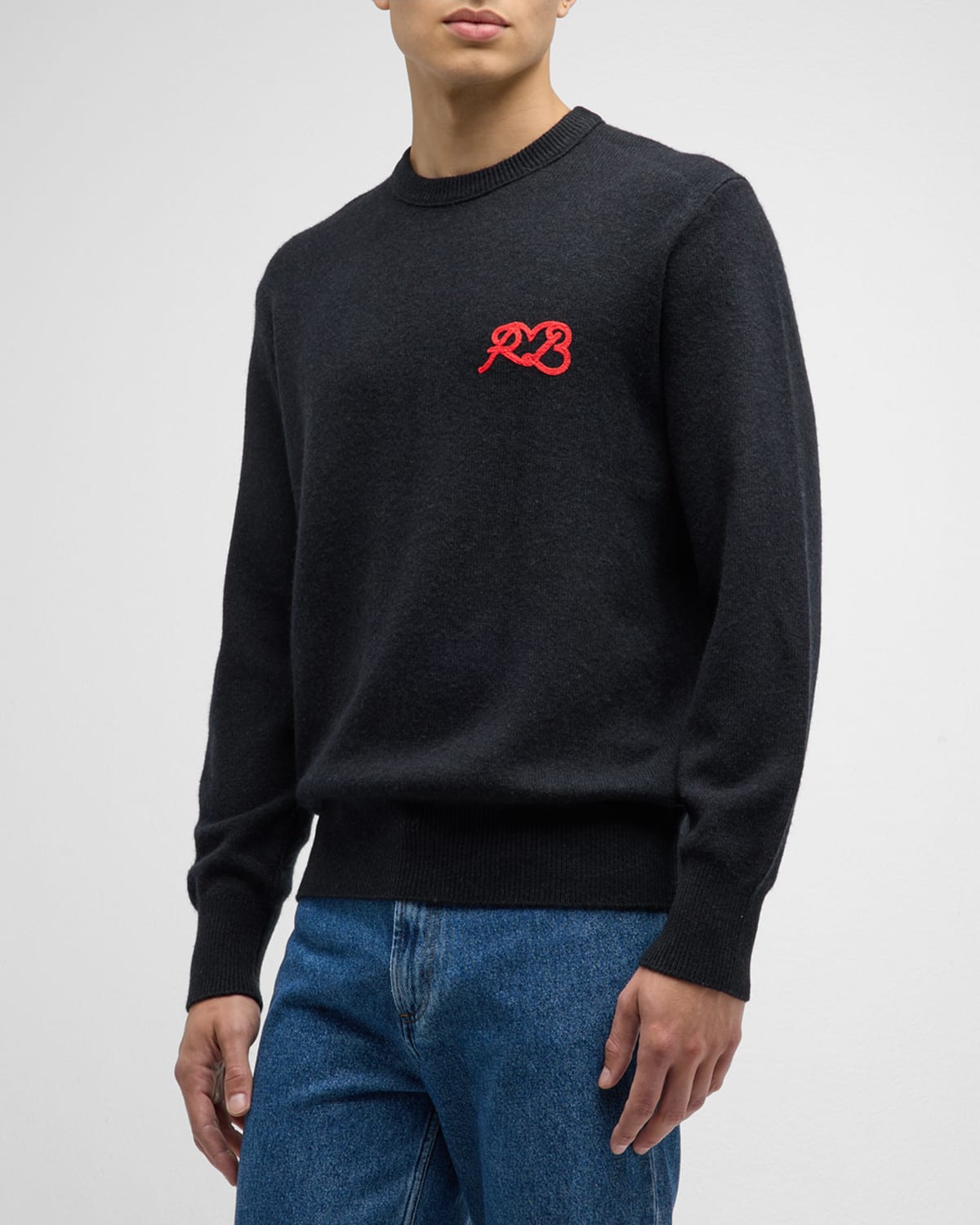 Rag & Bone Men's Love Rb Wool Sweater In Black