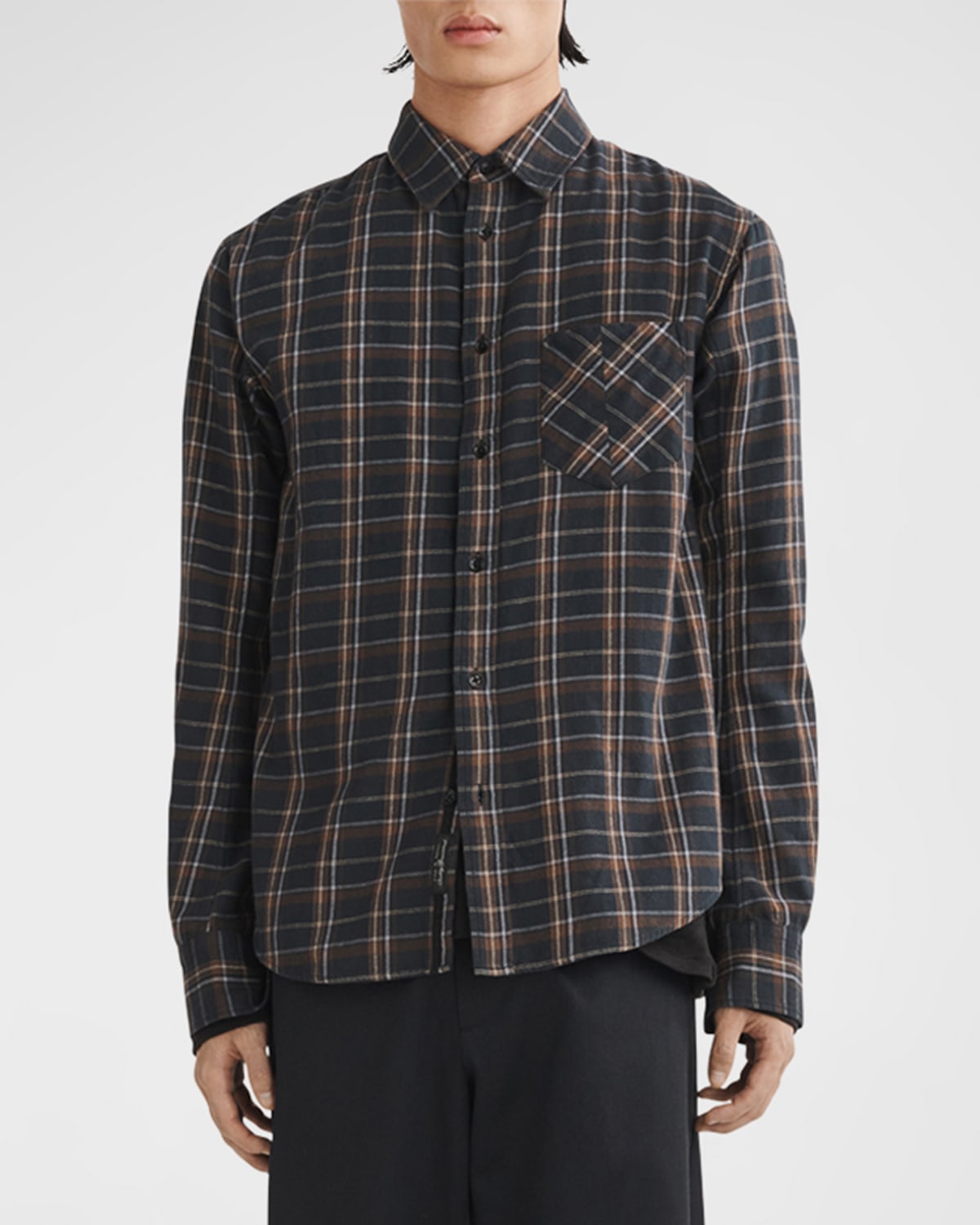 Rag & Bone Fit 2 Yokohama Cotton Plaid Slim Fit Button Down Shirt In Blackpld