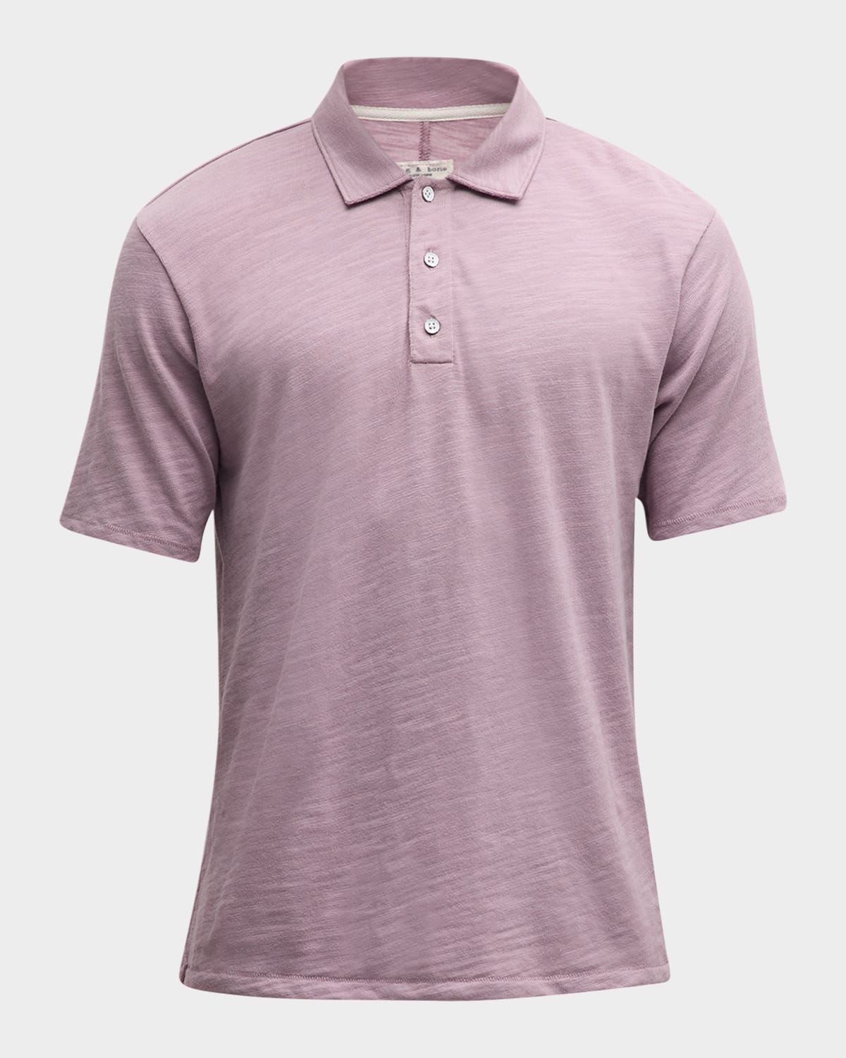 Rag & Bone Classic Flame Cotton Polo Shirt In Berry Pink