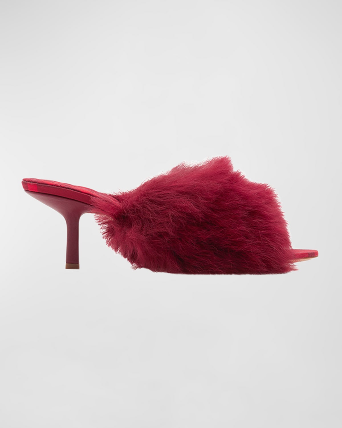 Minnie Shearling Stiletto Mule Sandals