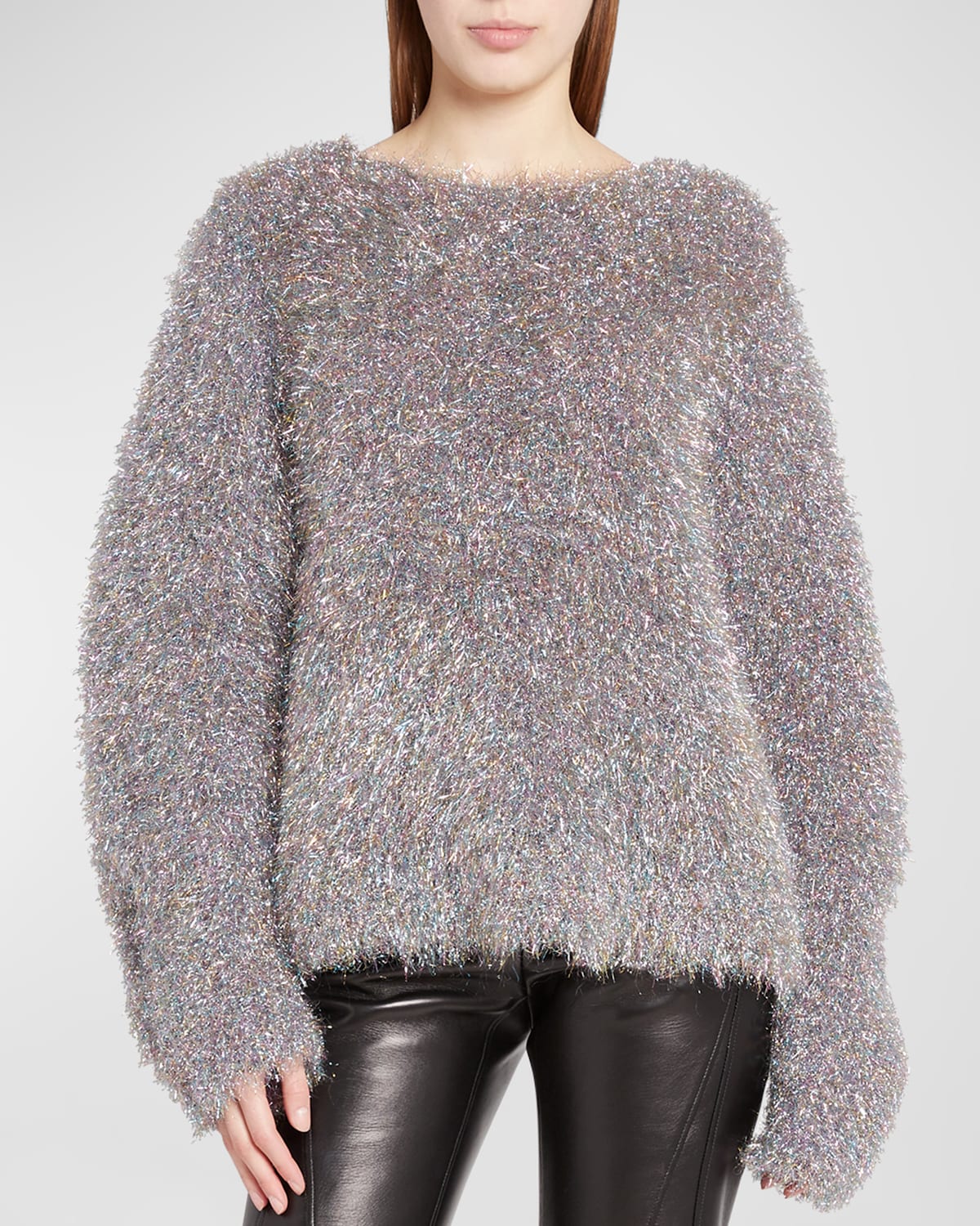 Shop Jil Sander Metallic Mohair Sweater In Multicolor