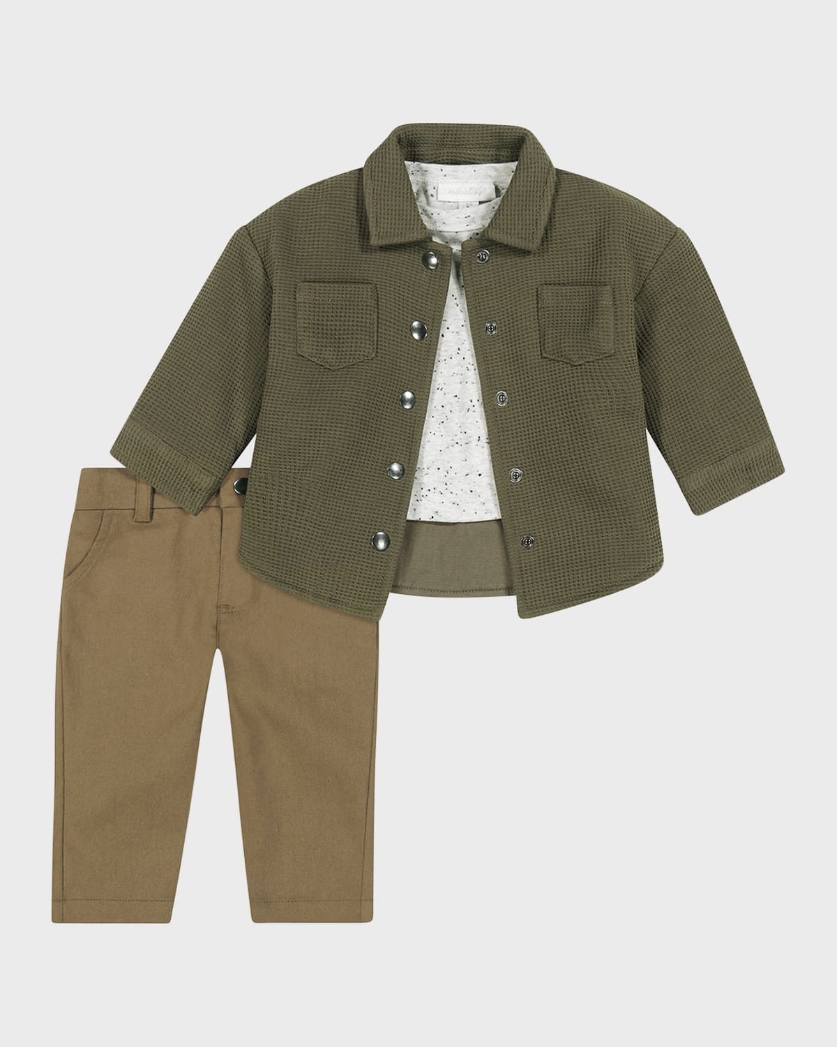 Miniclasix Kids' Boy's Textured Jacket In Green