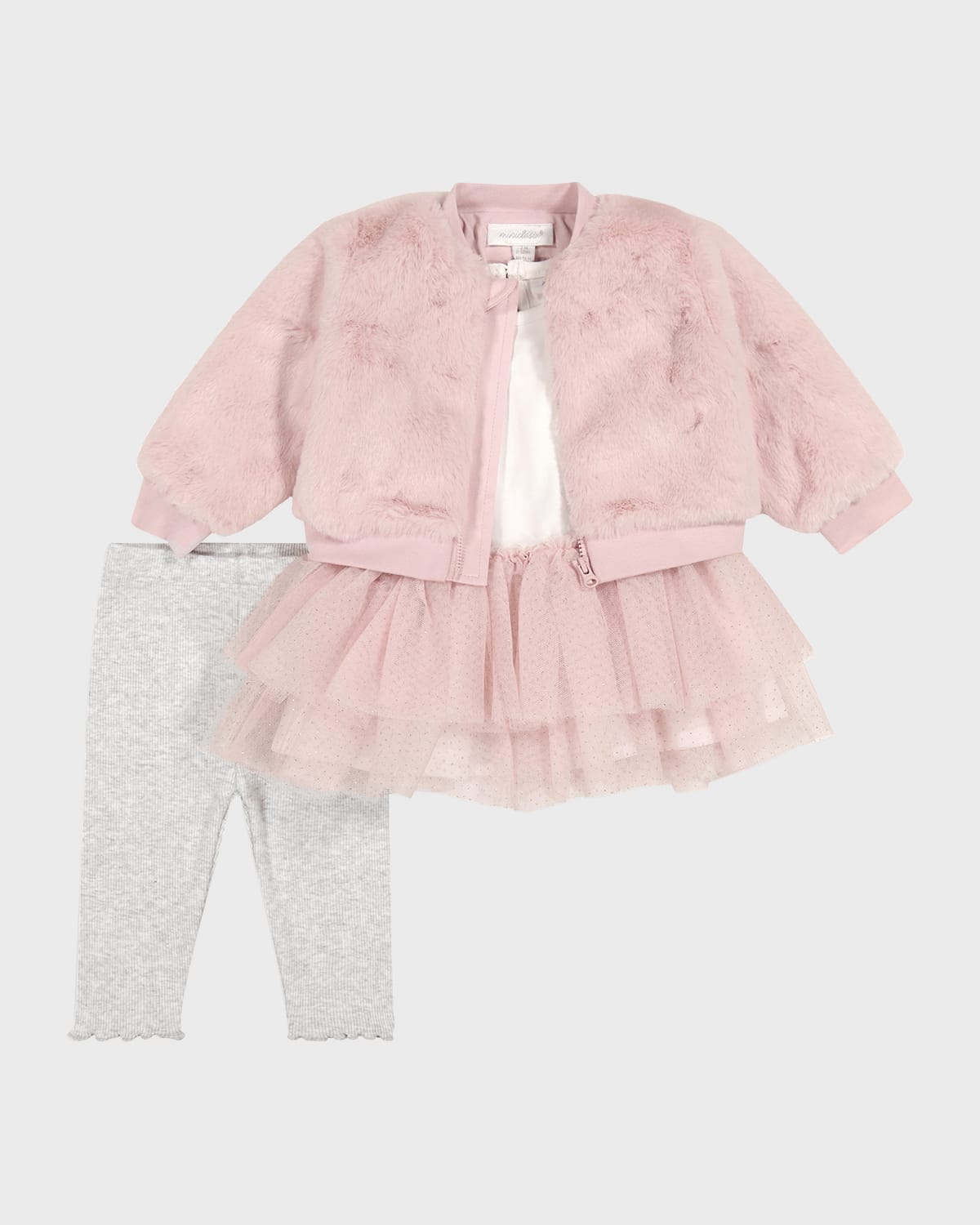 Miniclasix Kids' Girl's Faux Fur Jacket In Pink
