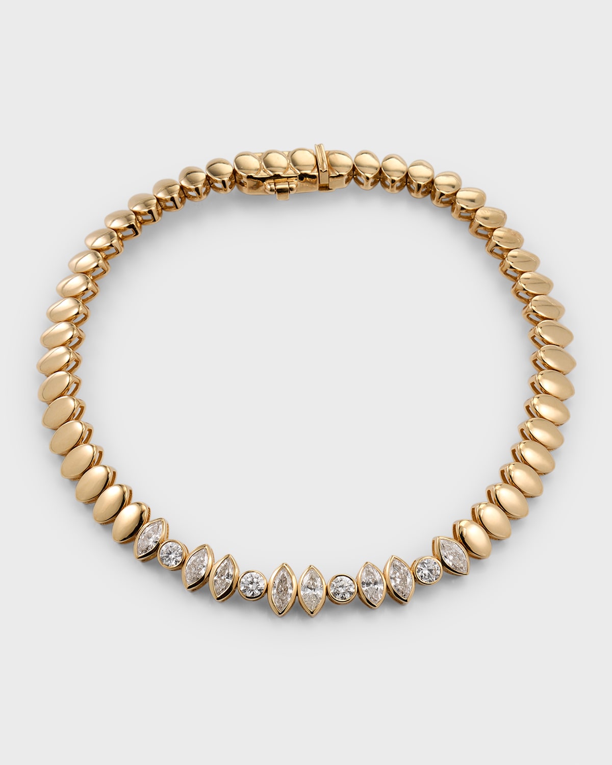 Kastel Jewelry 14k Yellow Gold Chemin Marquise Diamond Bracelet In Multi