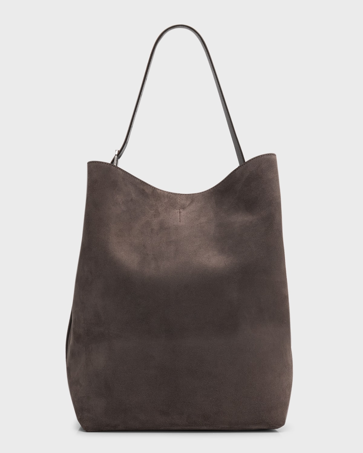 Totême Large Belted Suede Tote Bag In Granite | ModeSens