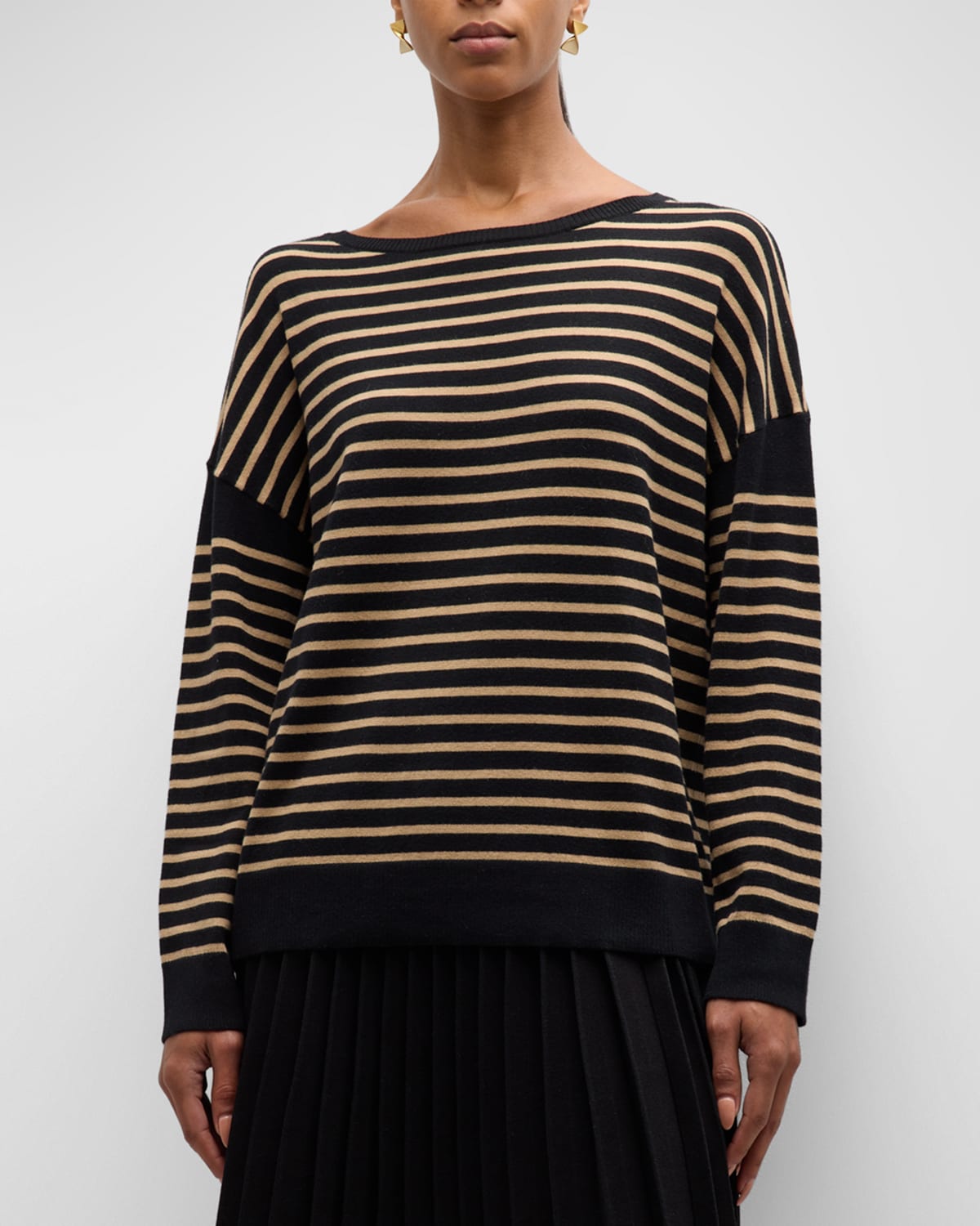 Organic Cotton Striped Knit Sweater