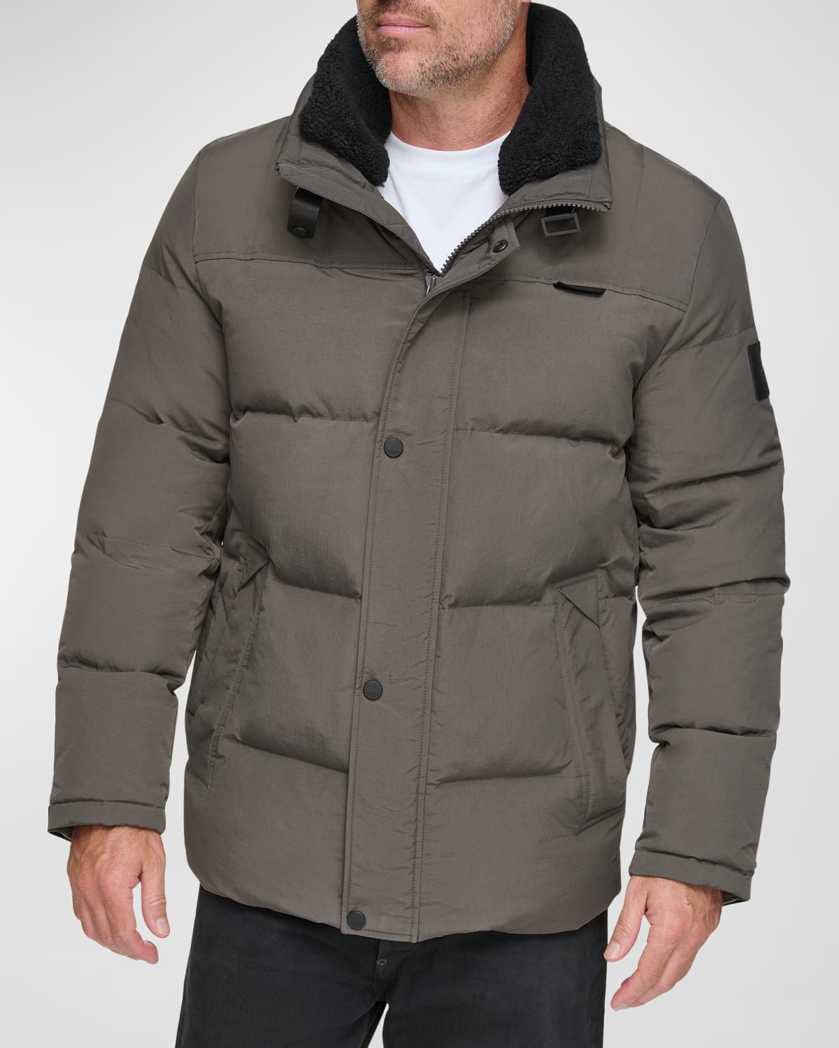 ANDREW MARC MEN'S SUNTEL PARCHMENT SHELL DOWN JACKET