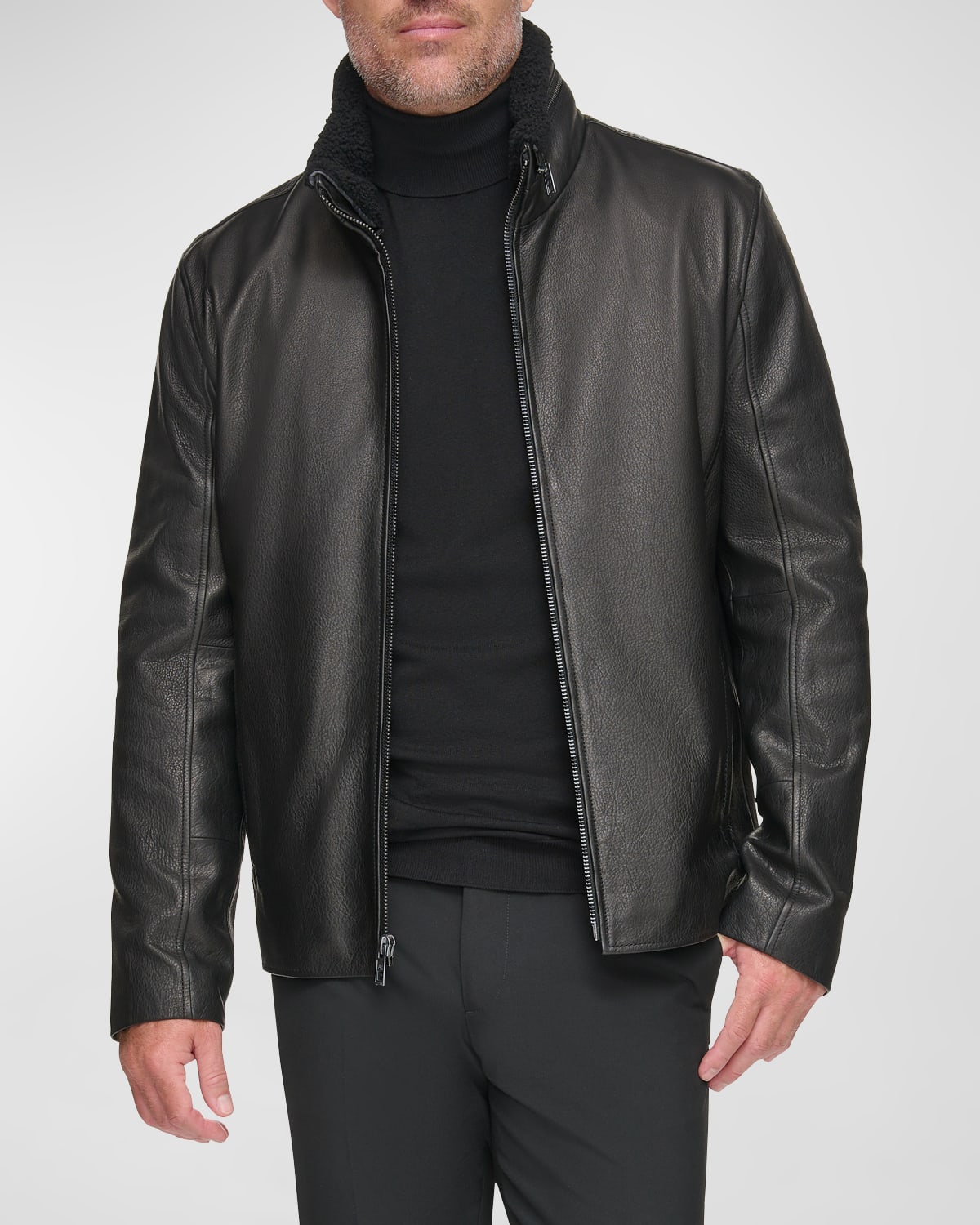 Andrew Marc Men s Brentford Pebbled Leather Jacket Smart Closet