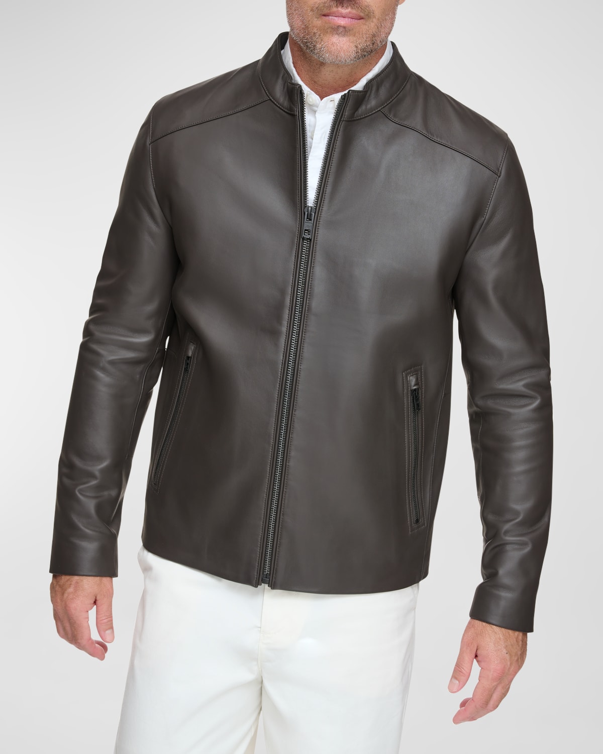 Men's Corbio Matte Leather Racer Jacket