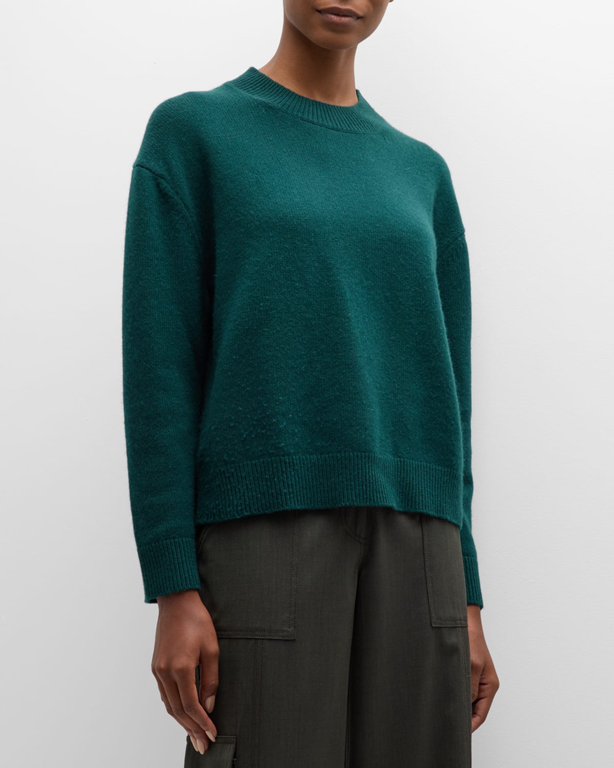 Twp Boy Wool And Cashmere Crewneck Sweater In Forest