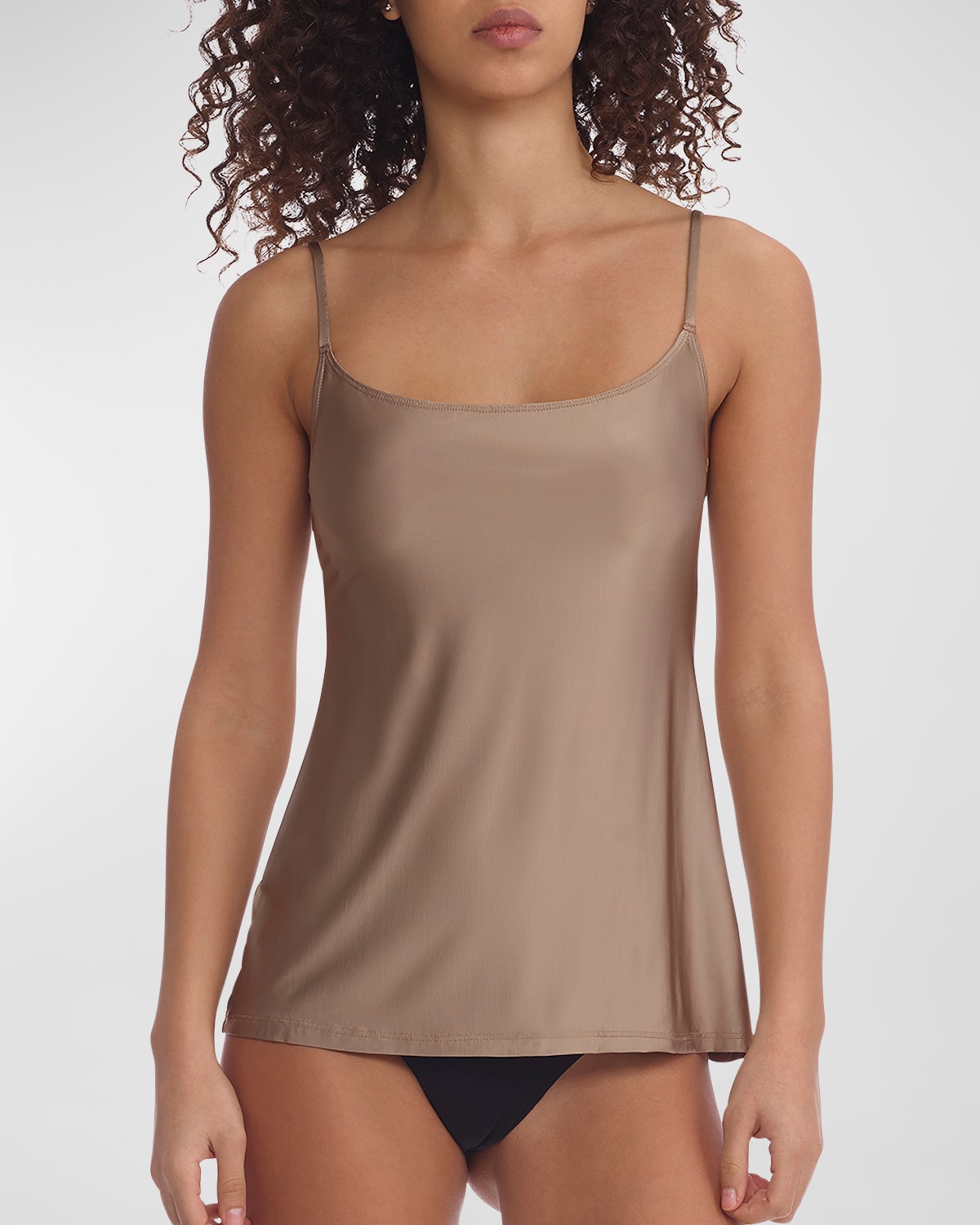 Commando Scoop-neck Faux Silk Cami In Umb-umber