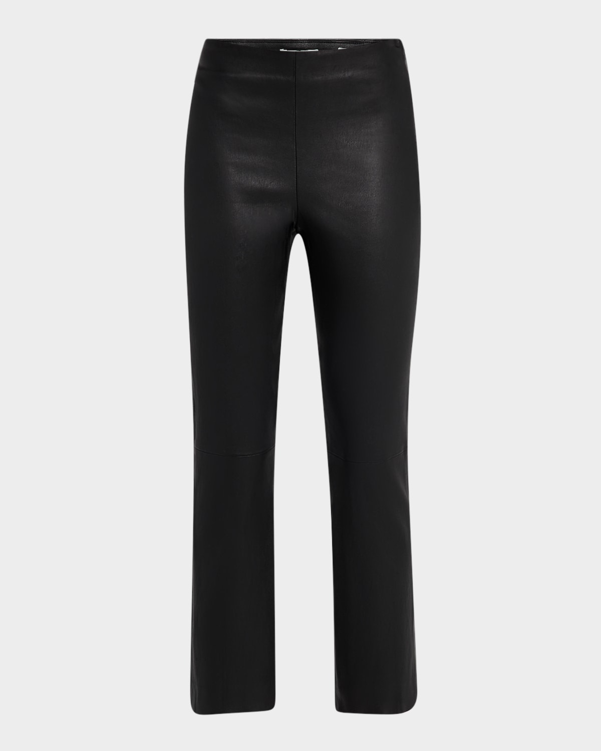 Vince Slim Cropped Leather Pants In Black