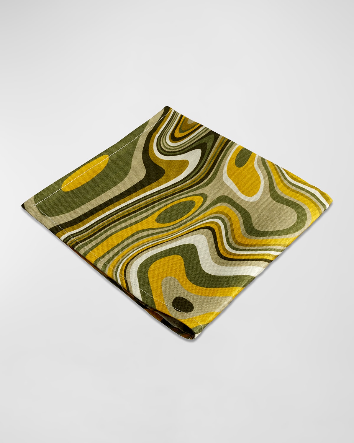 L'objet Sateen Waves Linen Napkins In Green