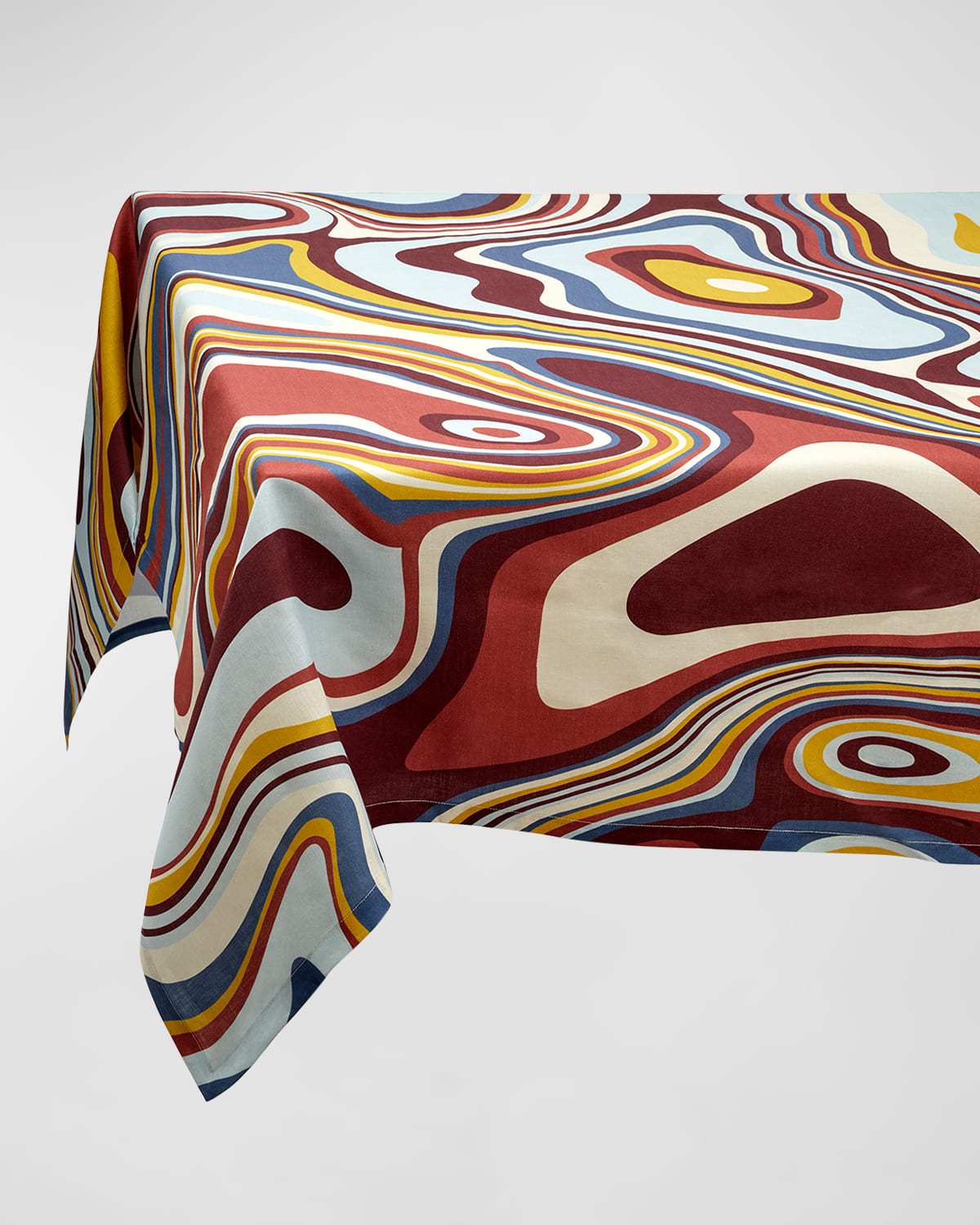 L'objet Waves Multicolor Linen Sateen Tablecloth