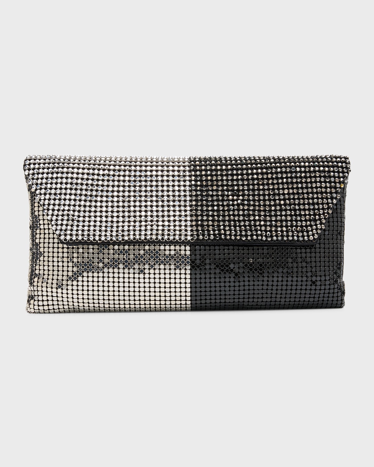WHITING & DAVIS DUET TWO-TONE CRYSTAL CLUTCH BAG