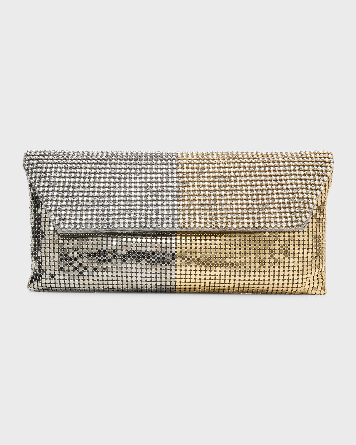 WHITING & DAVIS DUET TWO-TONE CRYSTAL CLUTCH BAG