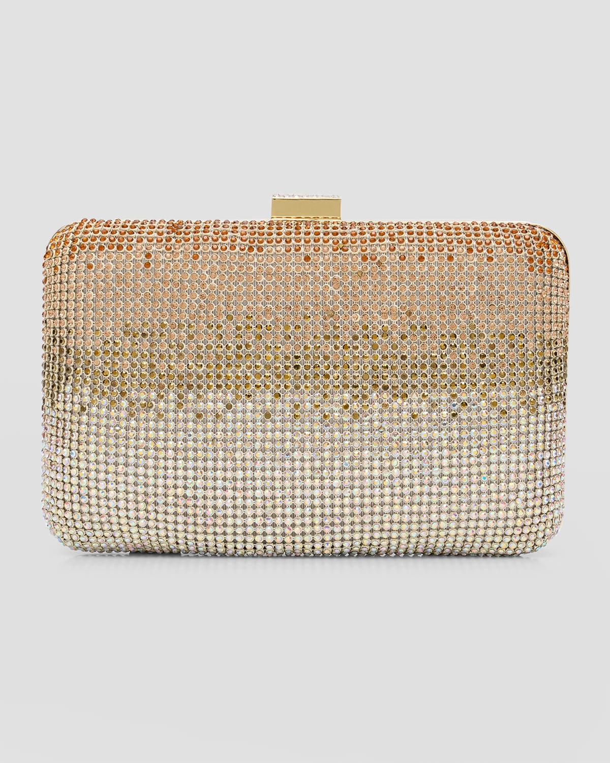 Whiting & Davis Harlow Ombre Crystal Clutch Bag In Gold