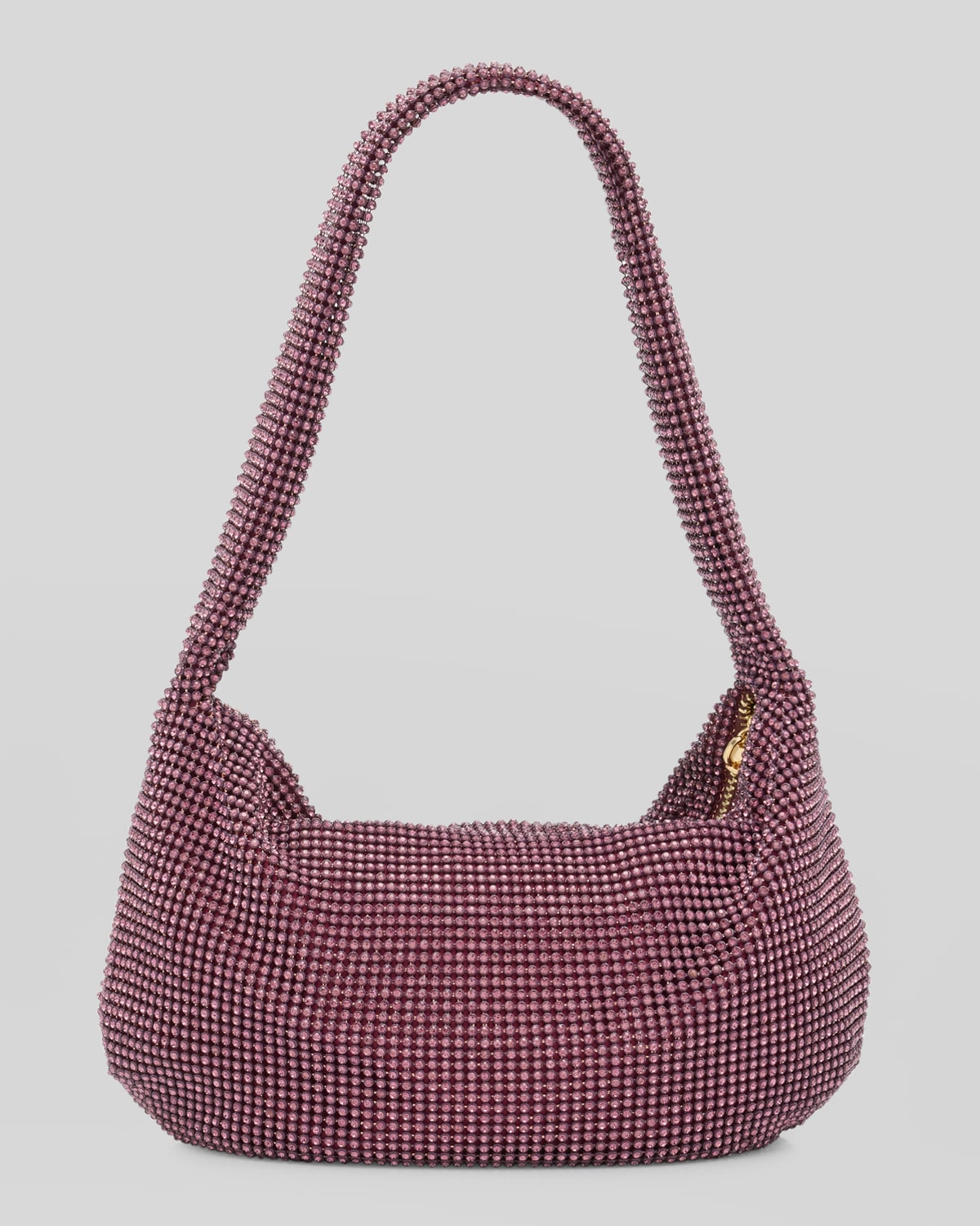 Whiting & Davis Farrah Crystal Hobo Shoulder Bag In Wine