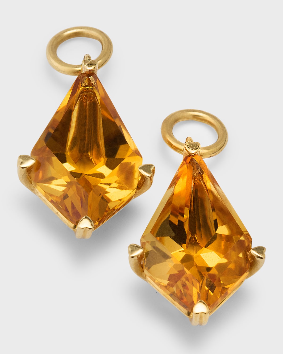 Lisa Nik 18k Yellow Gold Kite-shaped Citrine Drop Earrings