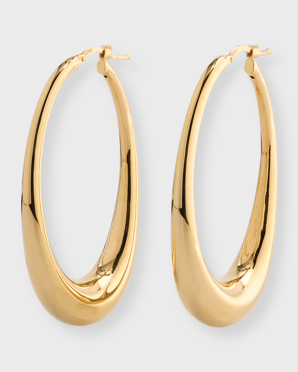 18K Golden Dreams Elongated Oval Hoop Earrings