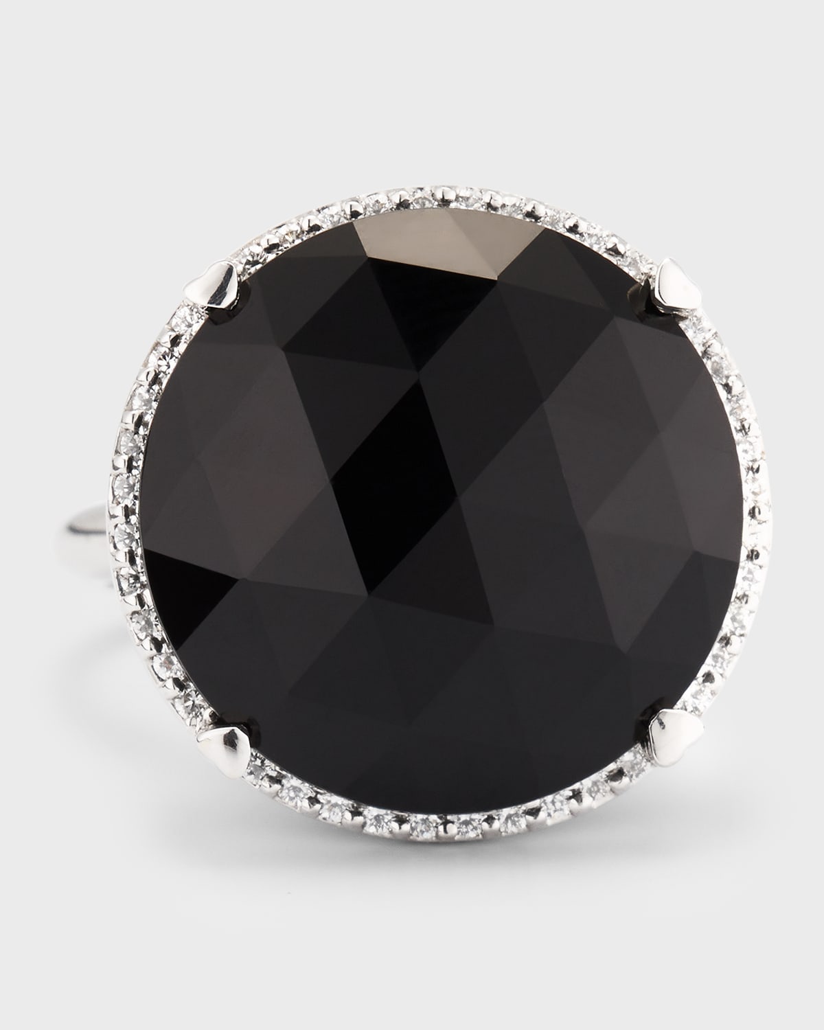 Lisa Nik 18k White Gold Black Onyx Statement Ring With Diamonds