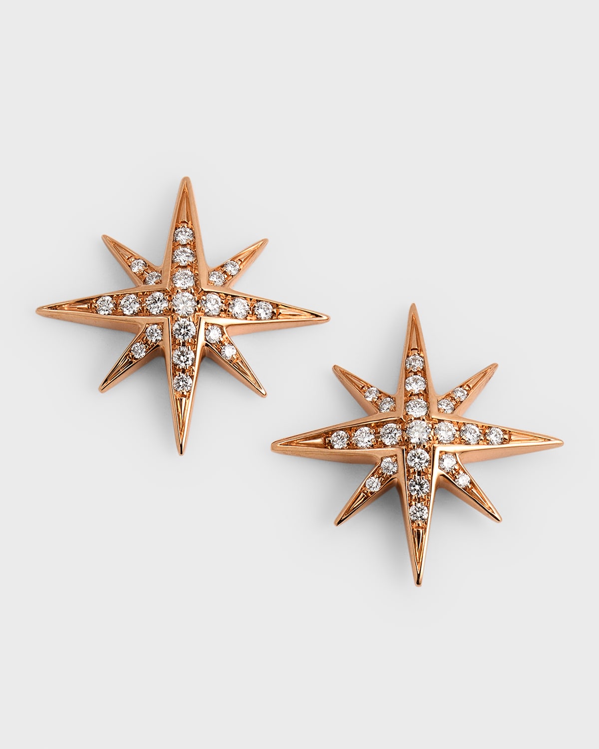 Lisa Nik 18k Rose Gold North Star Diamond Stud Earrings