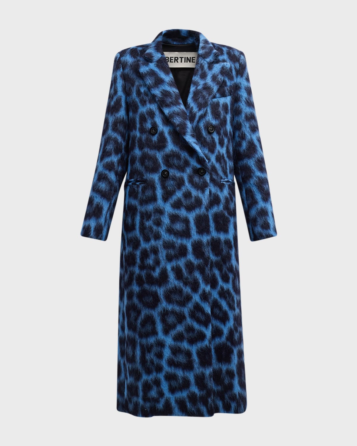 London Leopardo Wool-Blend Peacoat