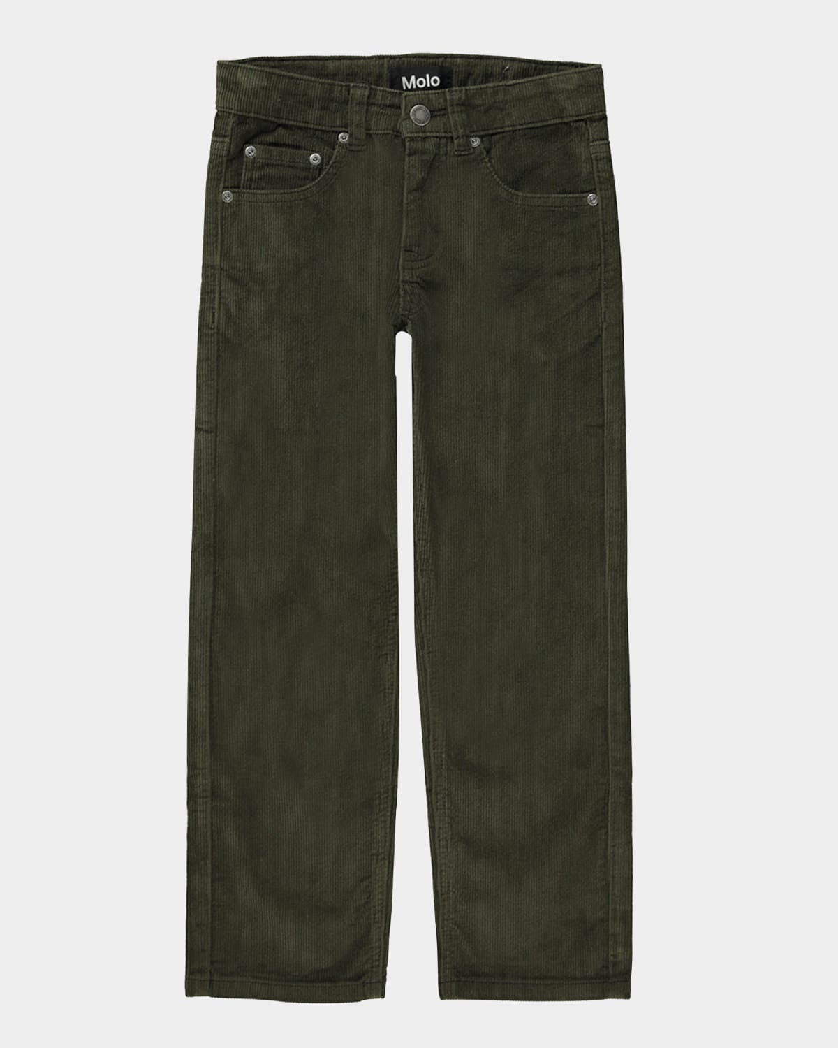 Molo Kids' Boy's Andy Corduroy Jeans In Forest Moss