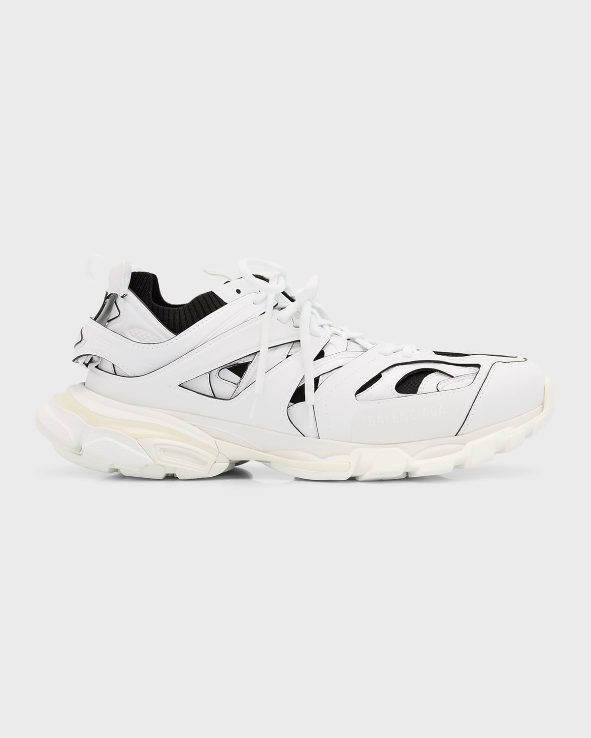 Balenciaga Track Sock Contrasted Sneakers In White,black