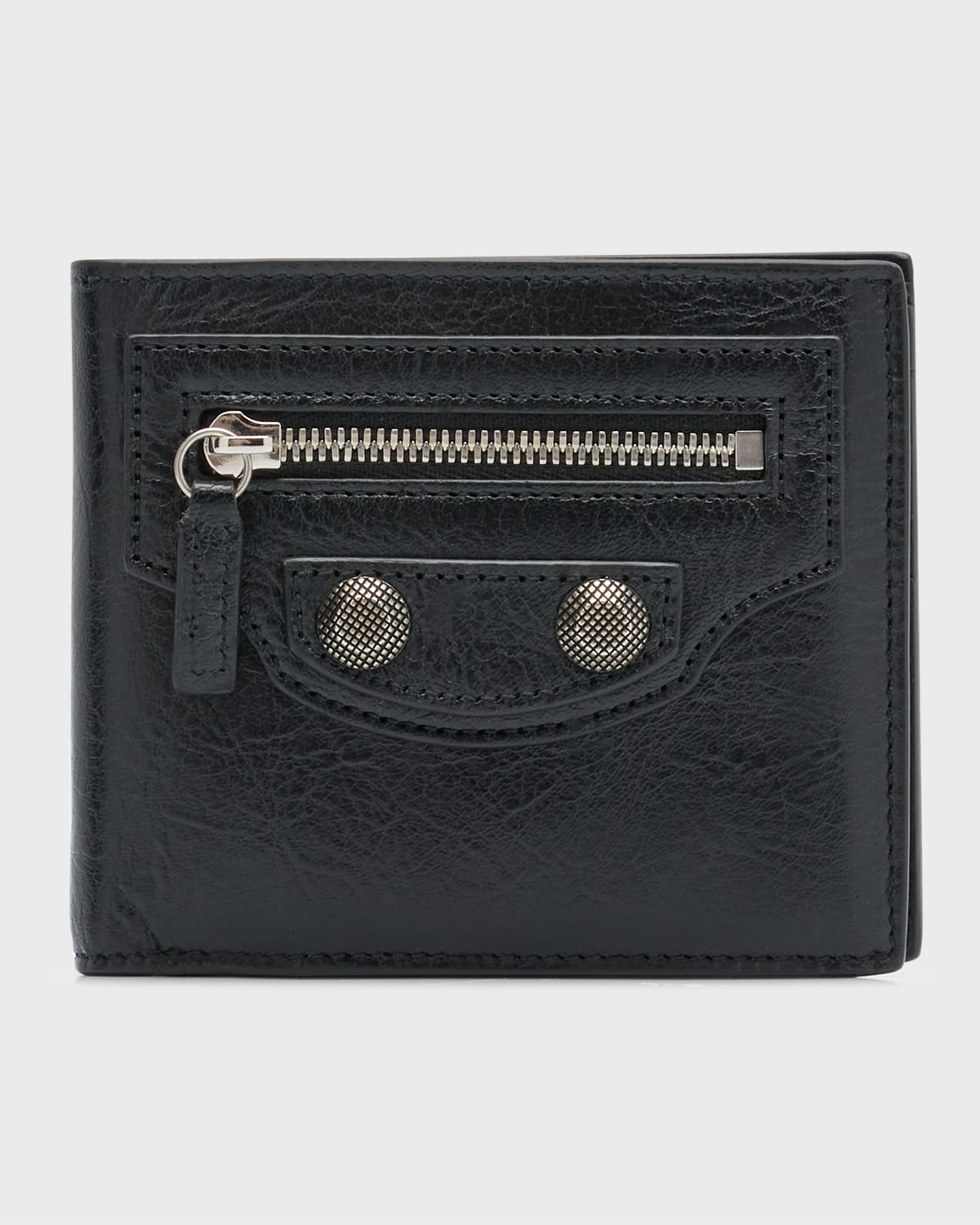 Shop Balenciaga Men's Le Cagole Leather Bifold Wallet In 1000 Black