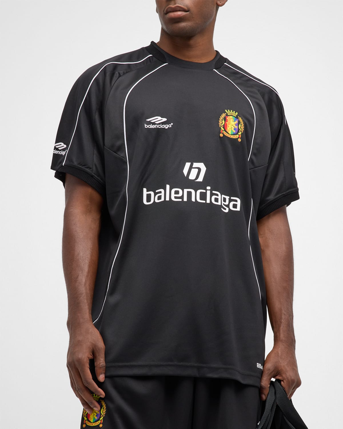 Balenciaga Lion Crest Soccer T Shirt Oversized In Black