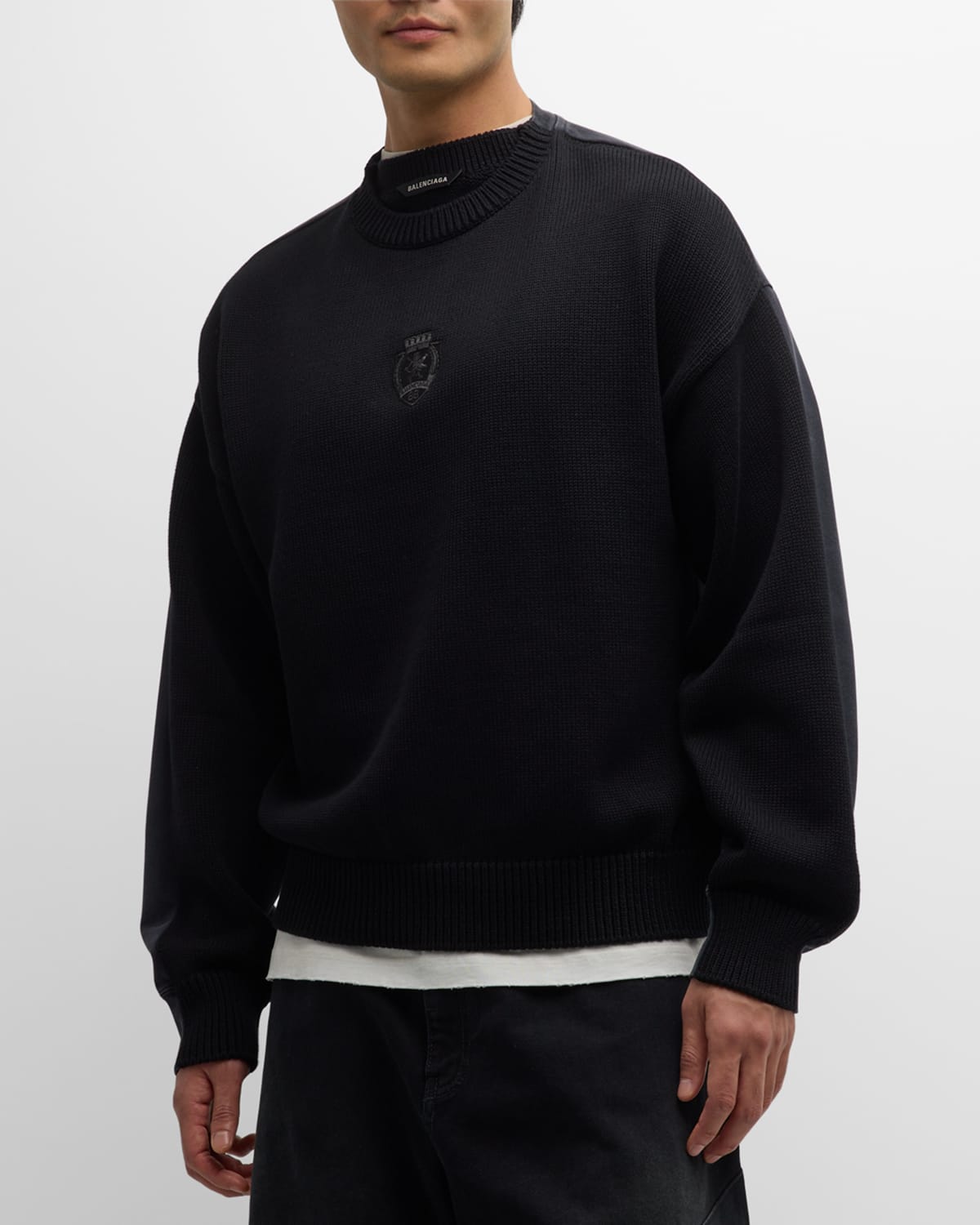 Balenciaga Political Campaign Hybrid Sweater In Black
