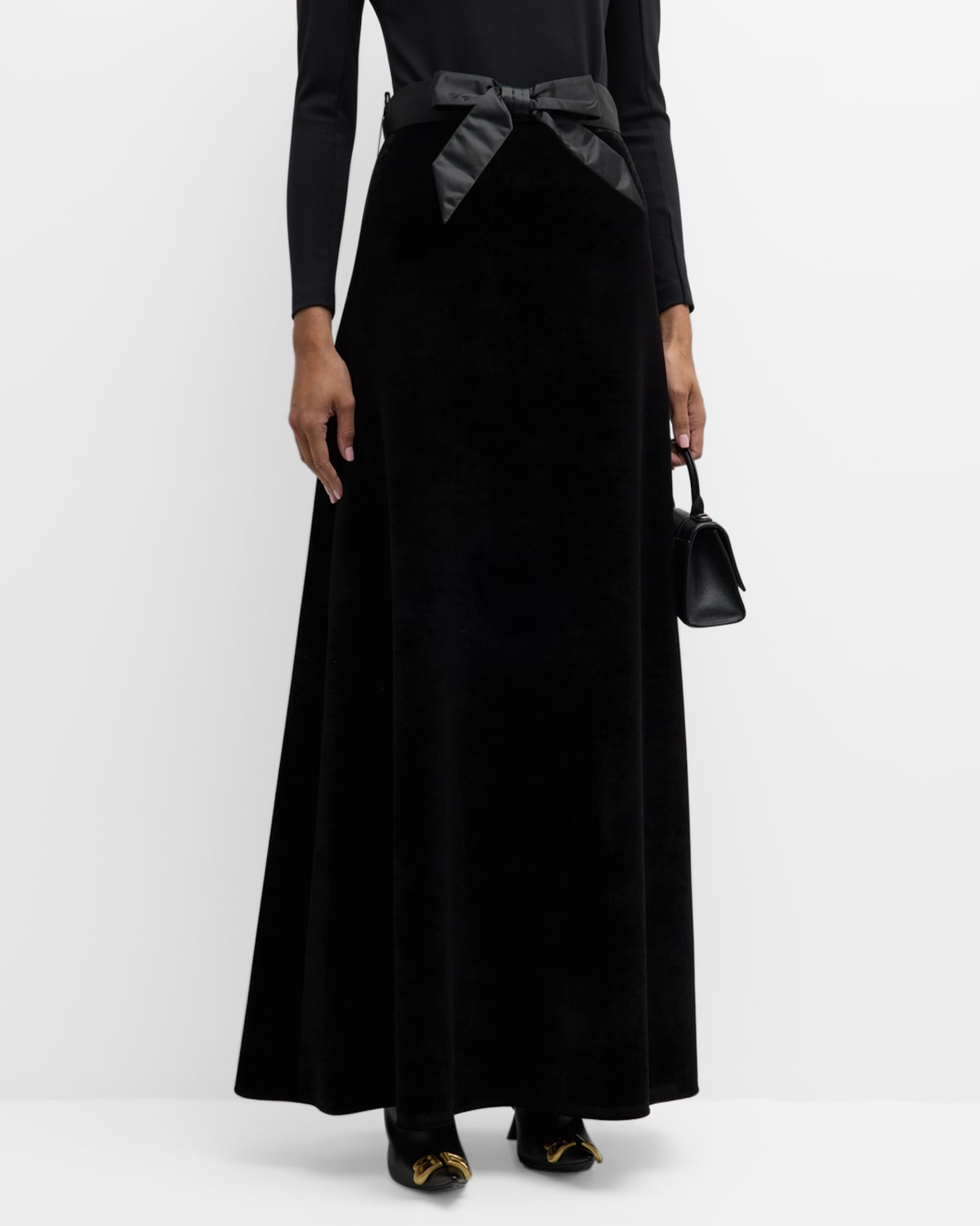 Shop Balenciaga Maxi A-line Skirt In 1000 Black