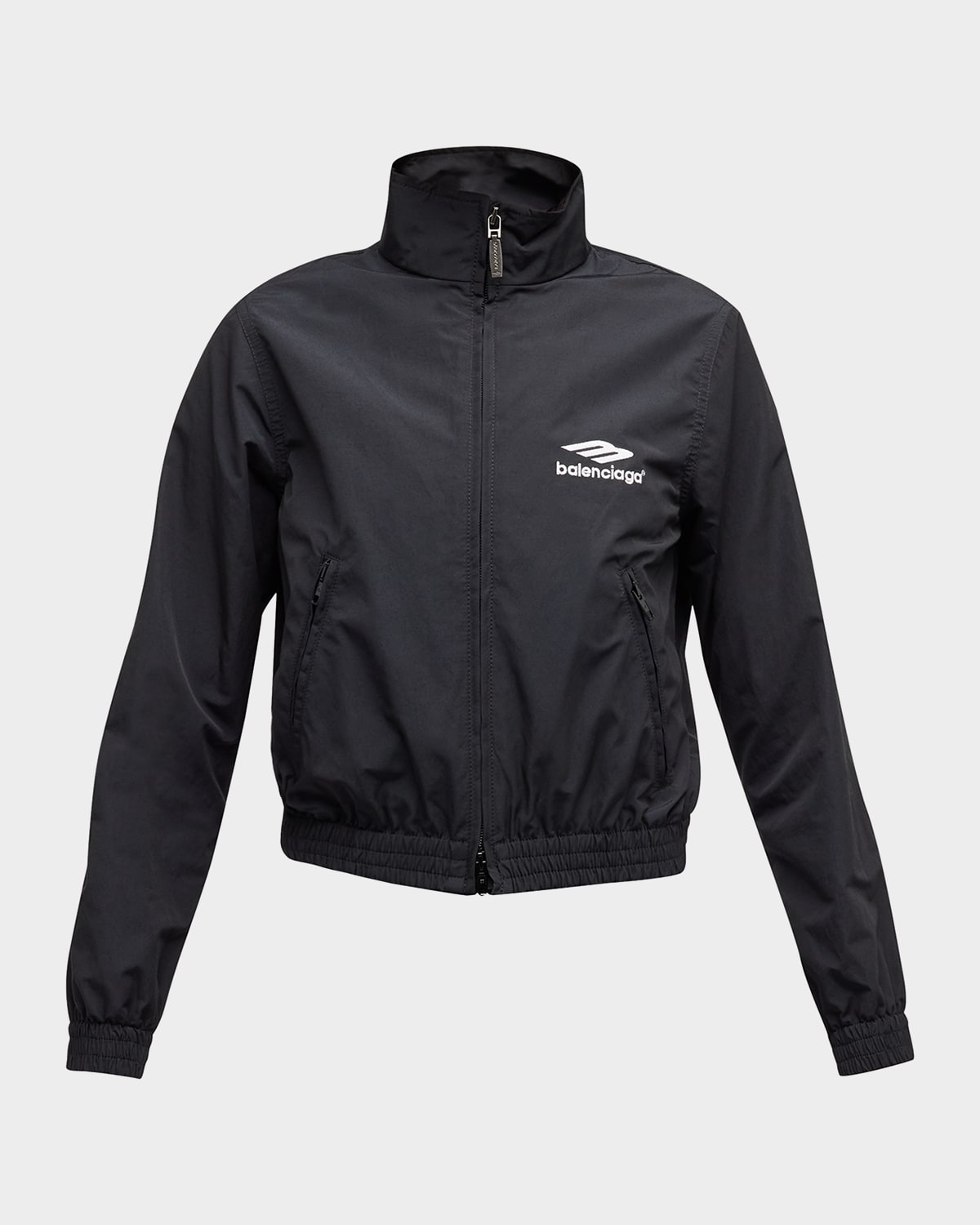 Balenciaga Women's 3b Sports Icon Small Fit Tracksuit Jacket In 1000 Black