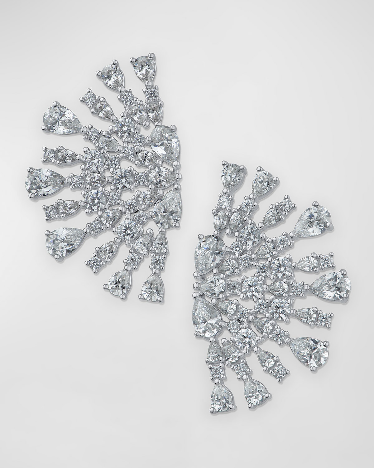 Golconda By Kenneth Jay Lane Cubic Zirconia Pear And Round Half Sparkler Earrings In Silver