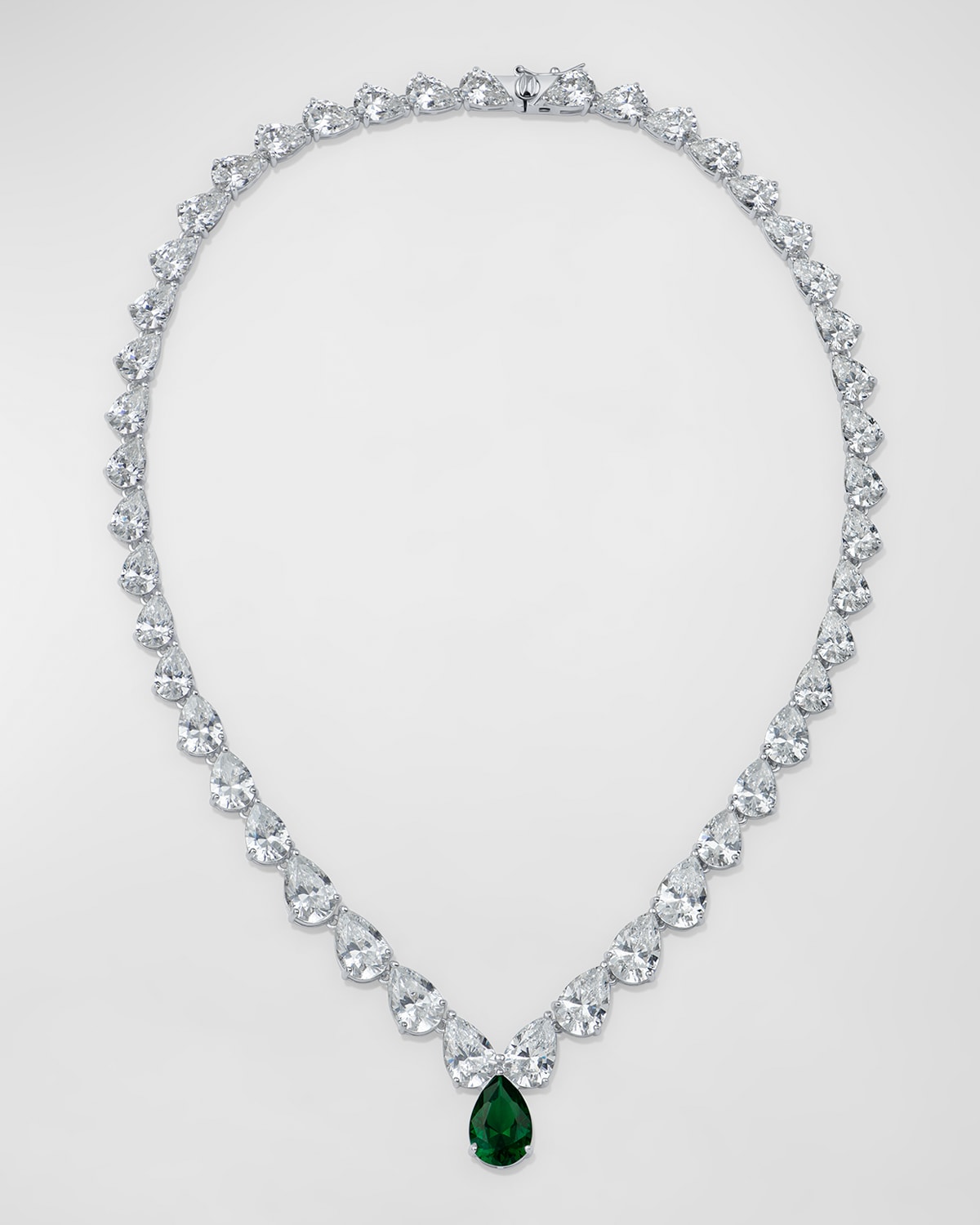 Graduated Pear-Cut Cubic Zirconia Necklace