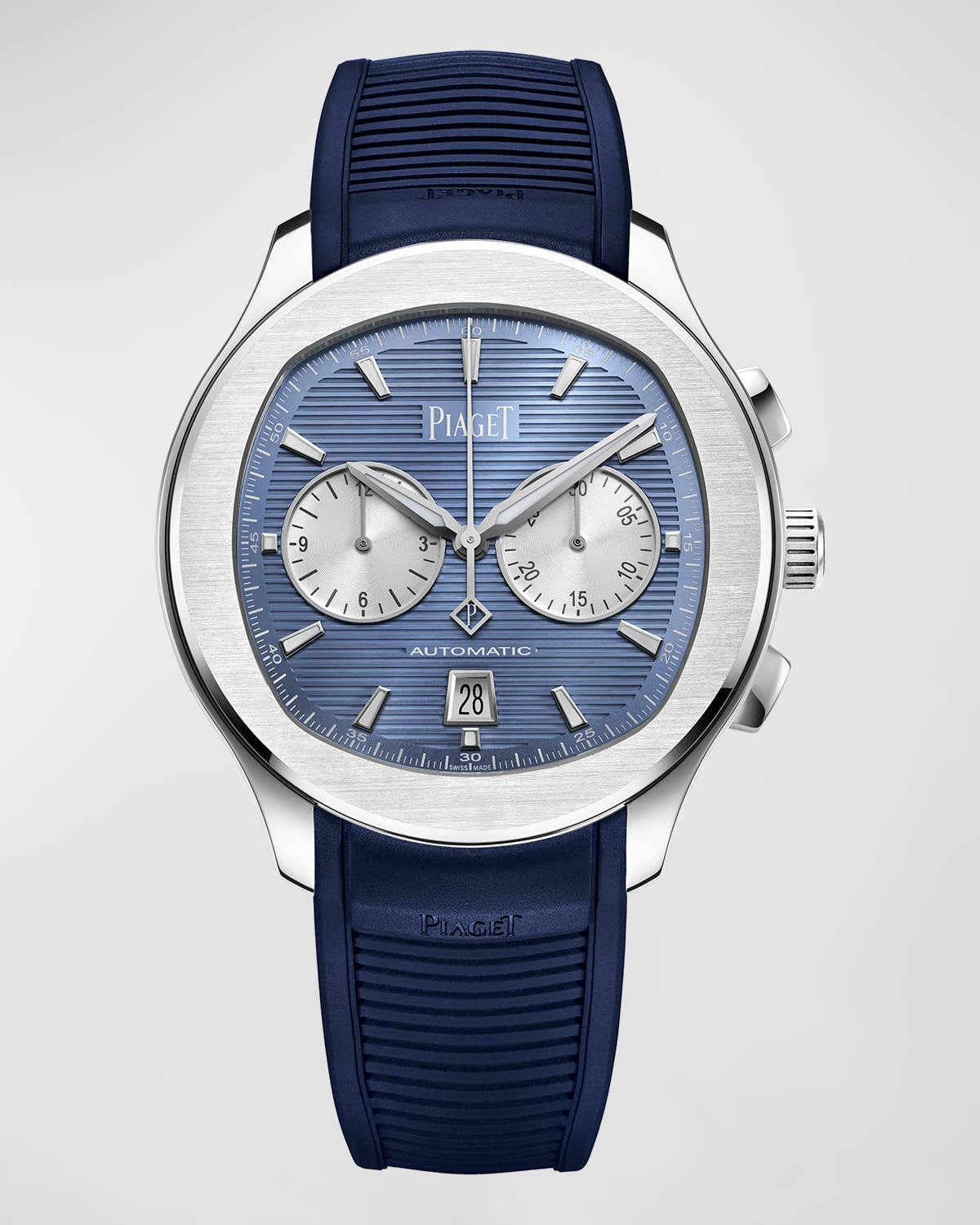 Piaget Polo Chronograph 42mm Stainless Steel Watch In Blue
