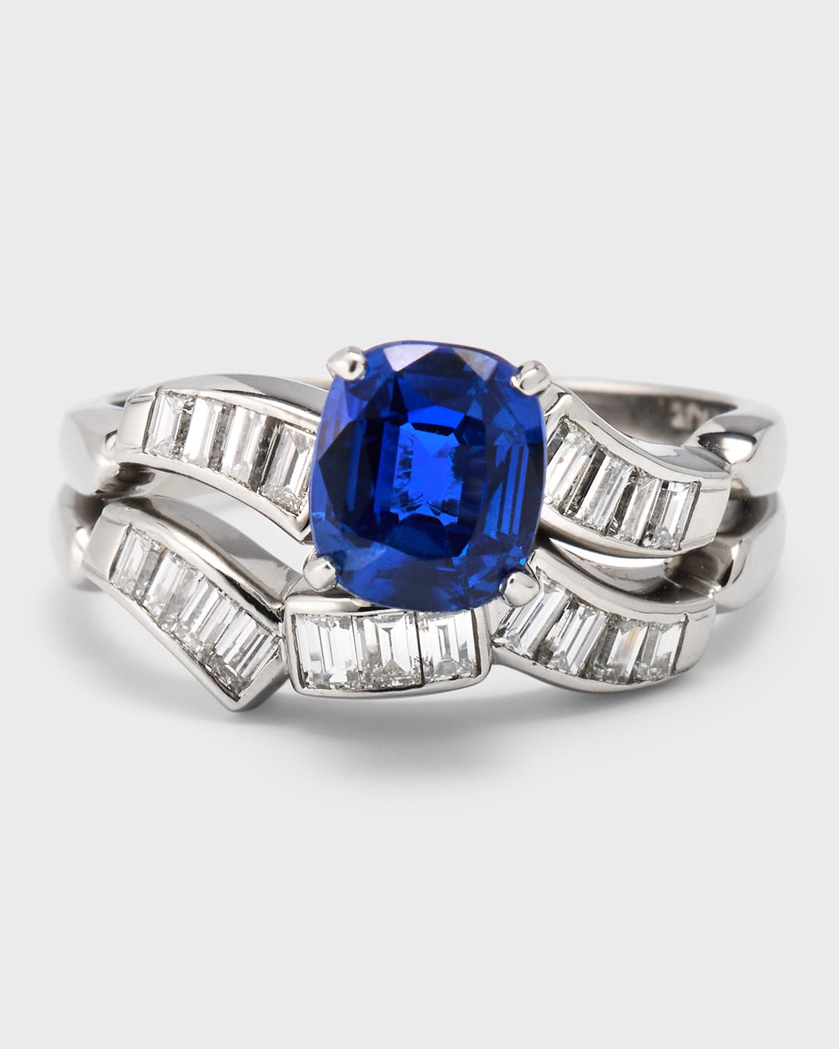 Nm Estate Estate Platinum Burma Sapphire And Diamond Engagement Ring
