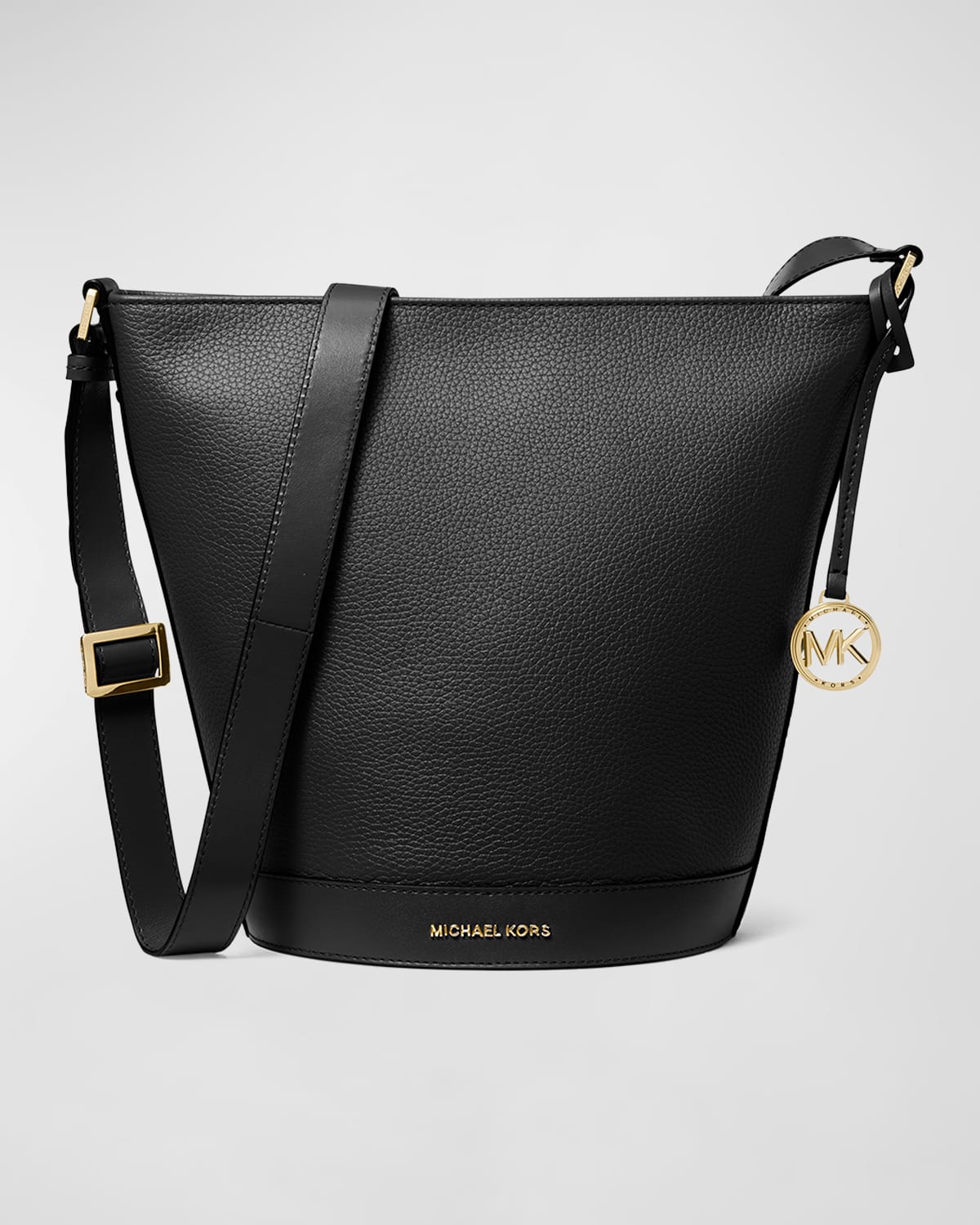 Michael Michael Kors Medium Zip Leather Bucket Bag In Black